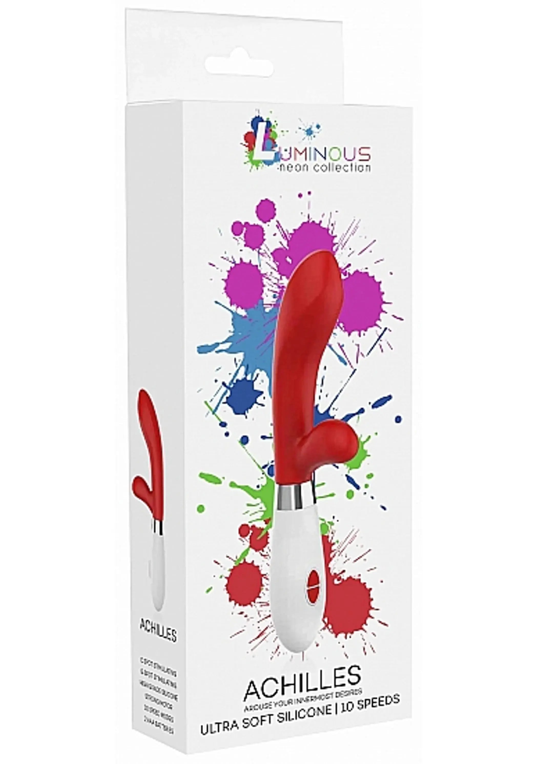 Achilles Ultra Soft Silicone Vibrator 10 Speeds Red SHOTS AMERICA