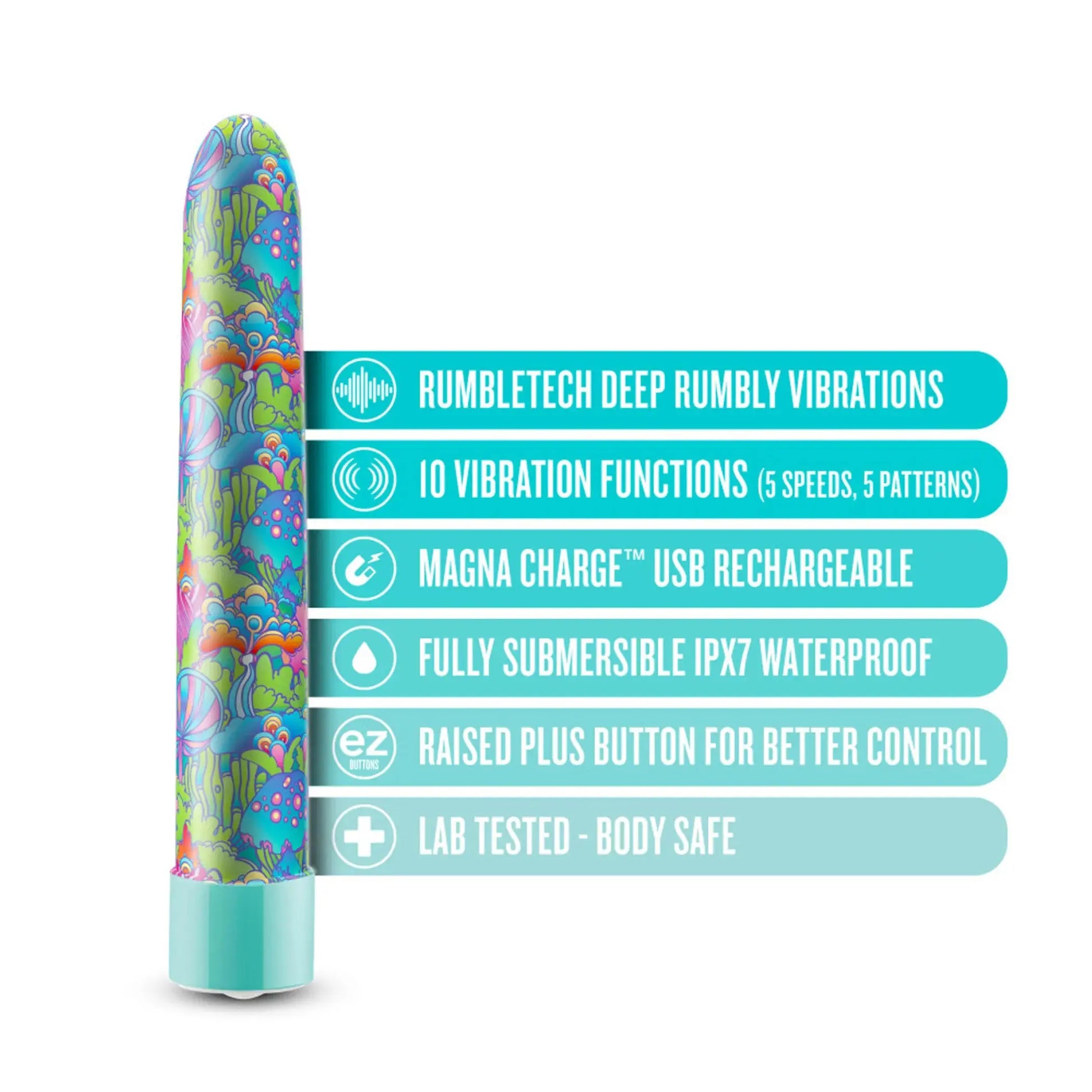 Addiction Utopia 7-Inch Rechargeable Vibrator Aqua Blush Novelties