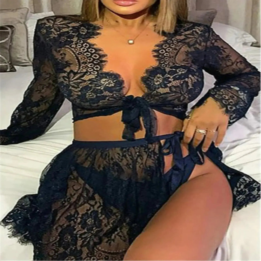 Adele Sheer Lingerie 3 Piece Set La Belle Fantastique