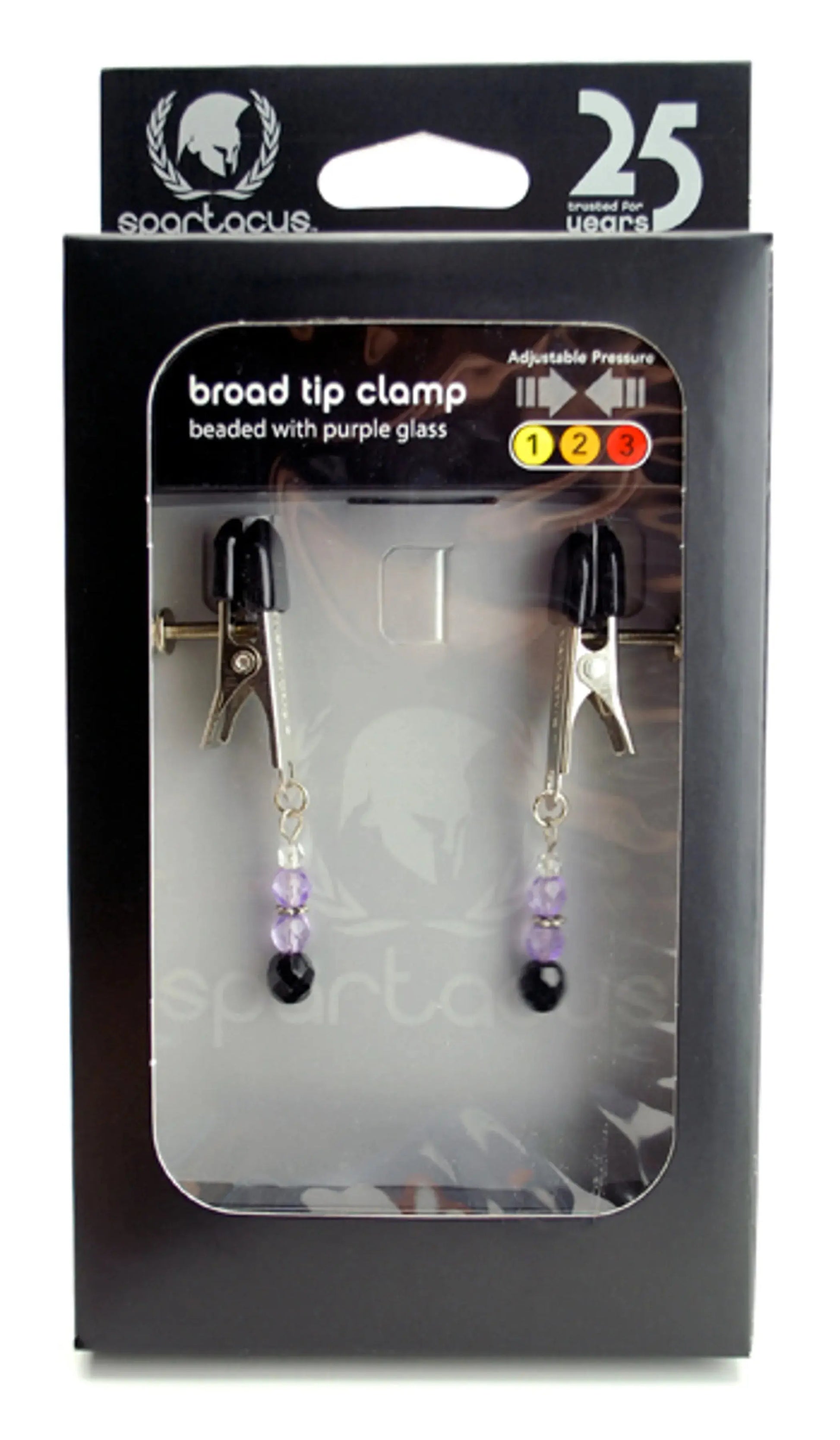 Adjustable Broad Tip Clamp with Purple Beads Spartacus