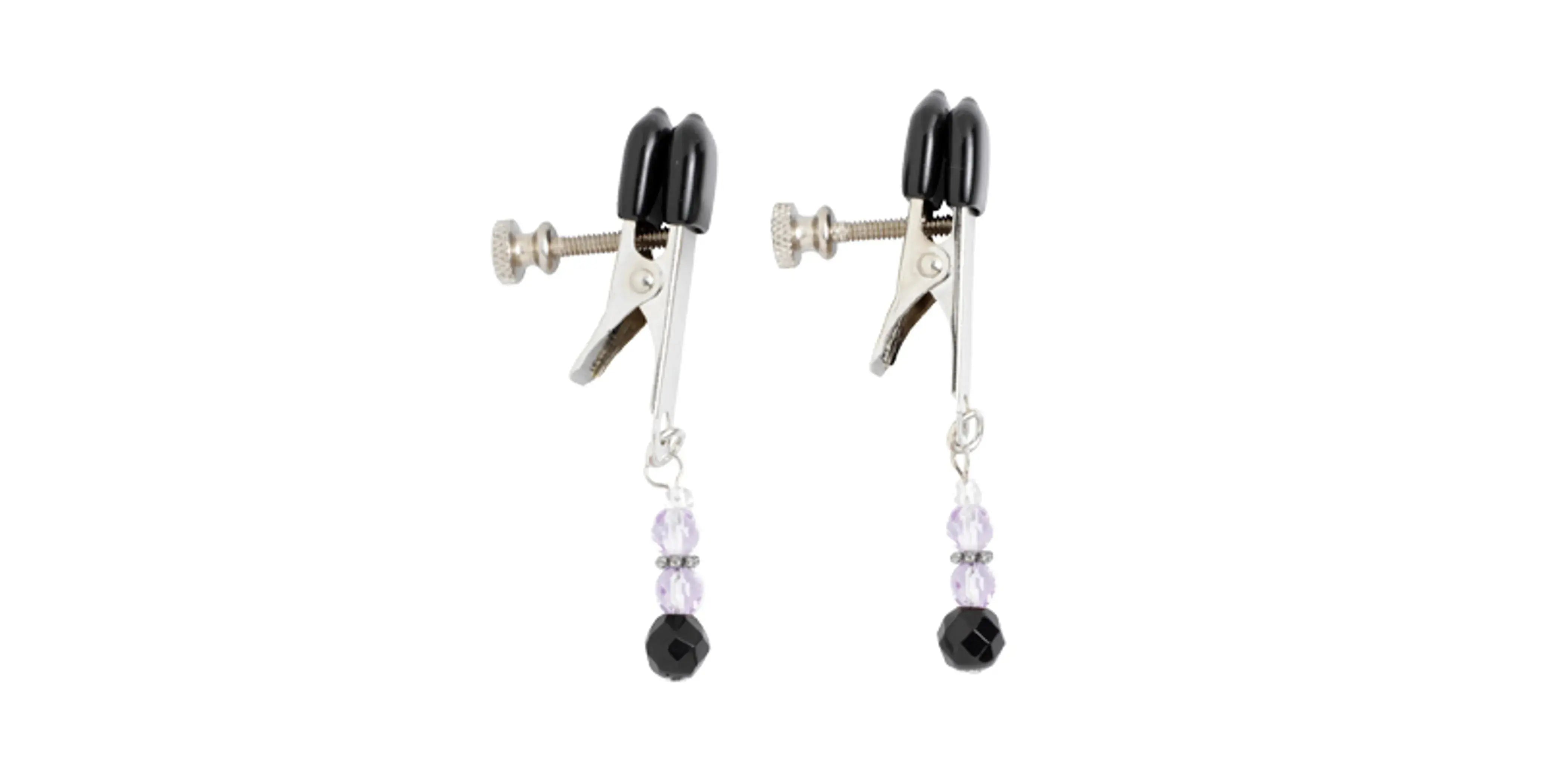 Adjustable Broad Tip Clamp with Purple Beads Spartacus