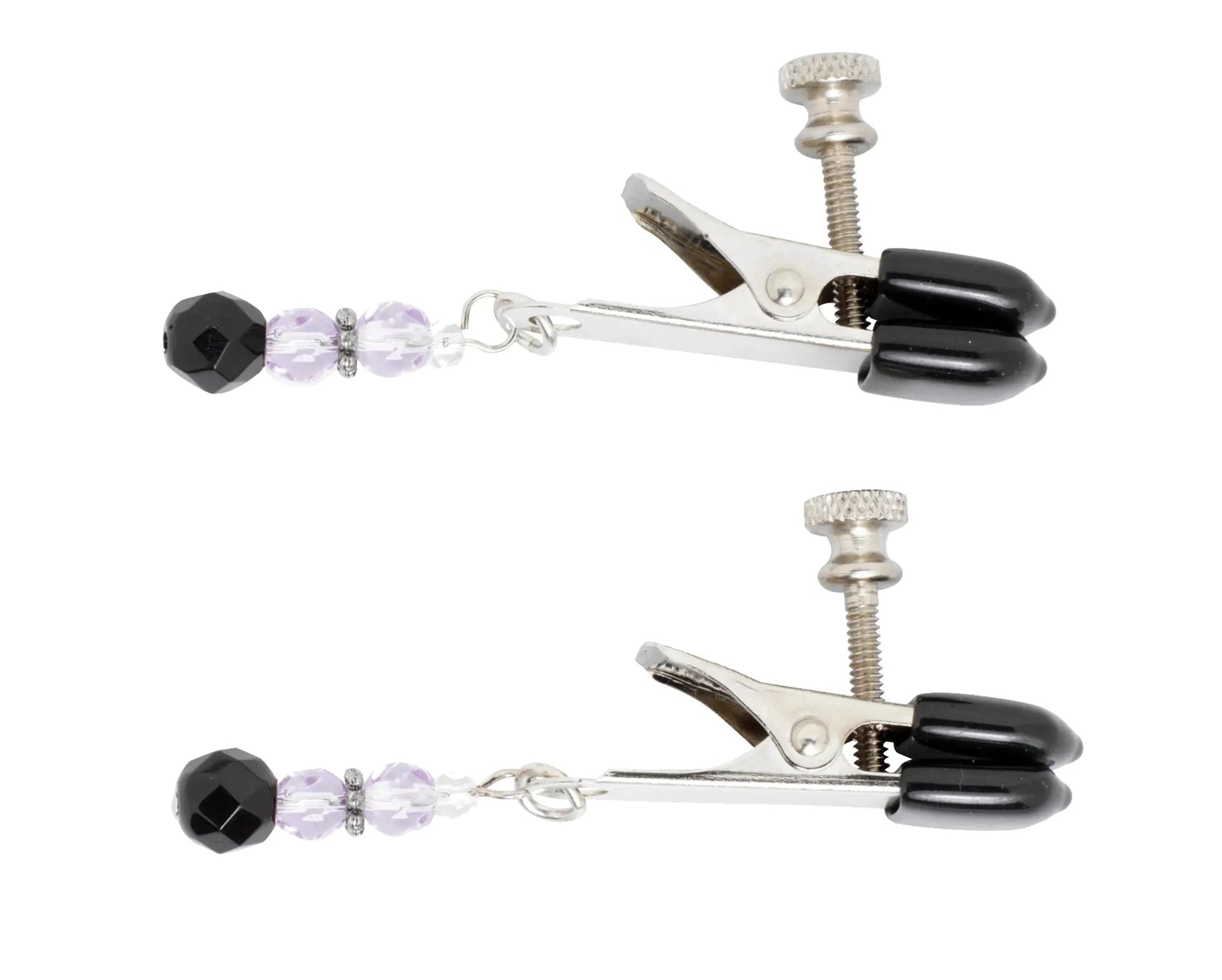 Adjustable Broad Tip Clamp with Purple Beads Spartacus