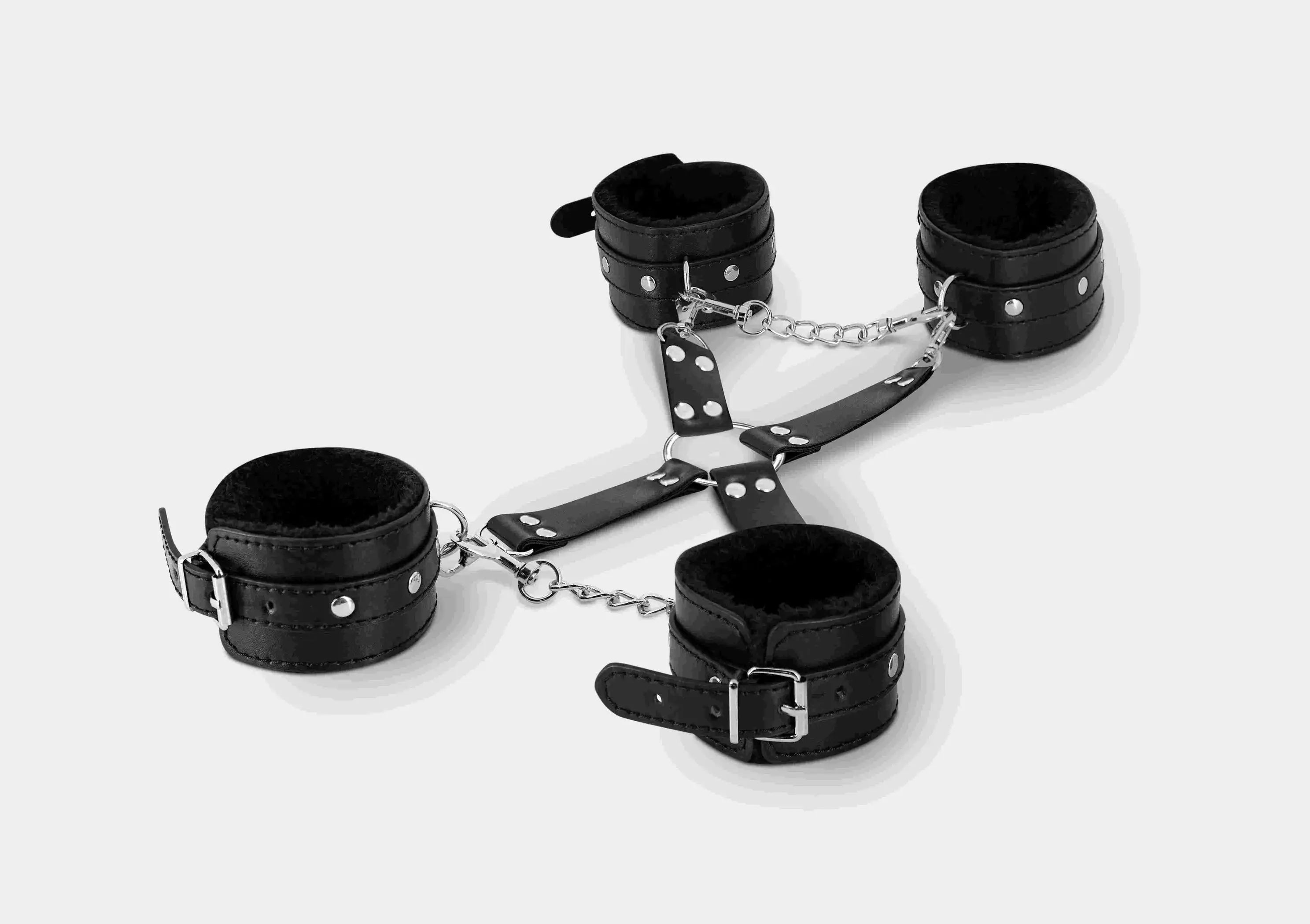 All 4's Fuzzy Cuff Set Male Power Lingerie