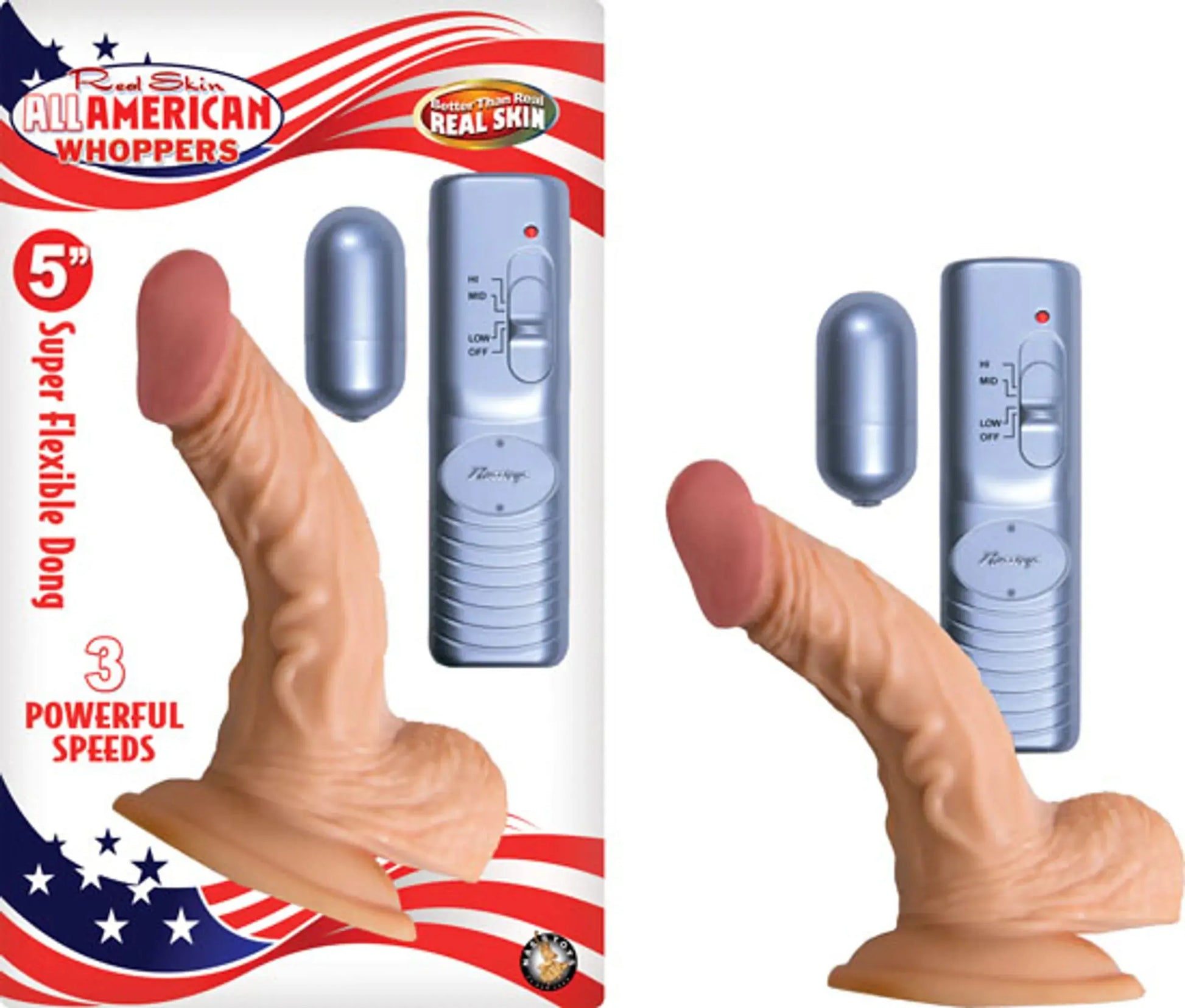 All American Whopper 5-Inch Vibrating Flesh Nasstoys