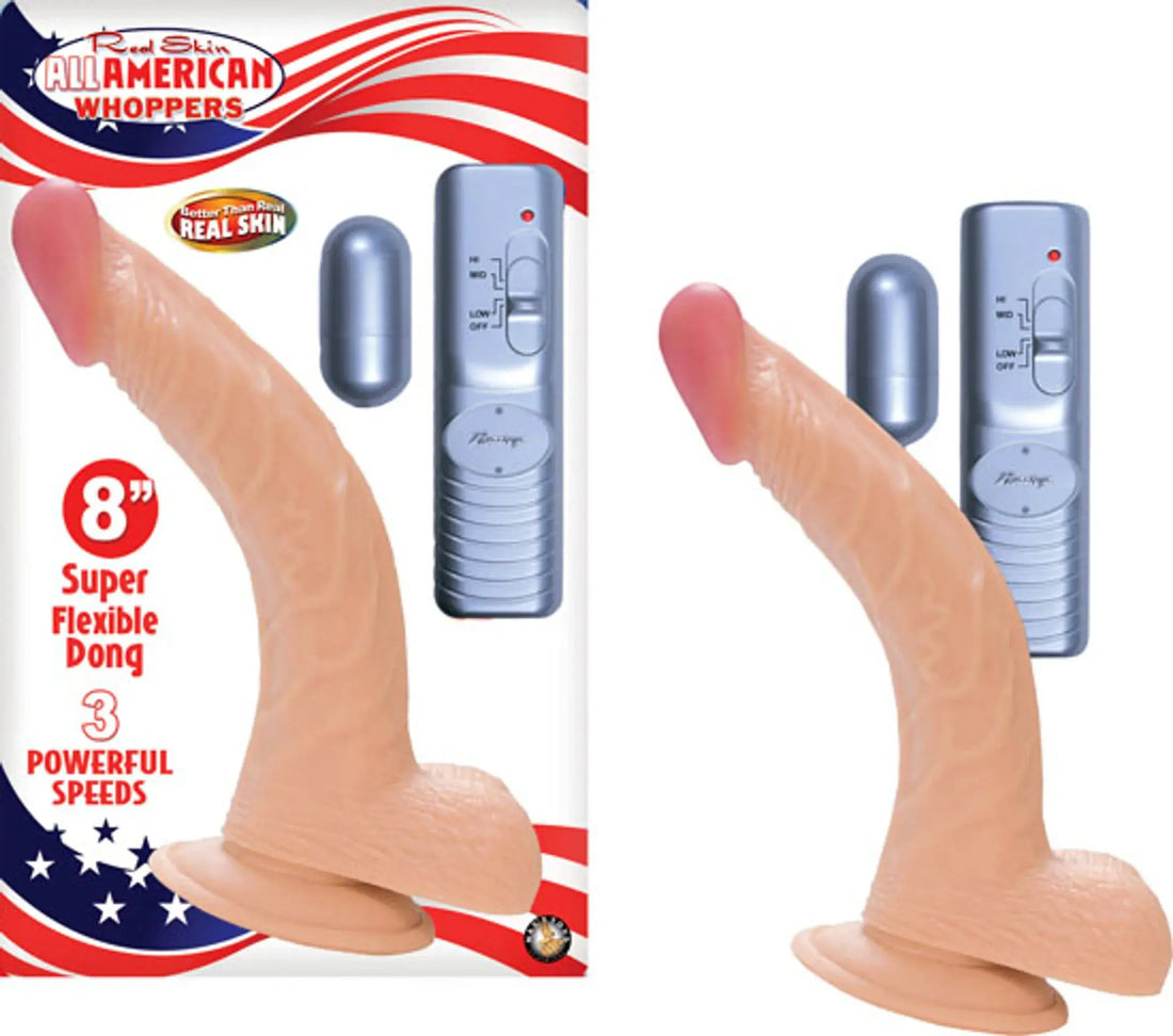 All American Whopper 8-Inch Vibrating Dong in Flesh Nasstoys