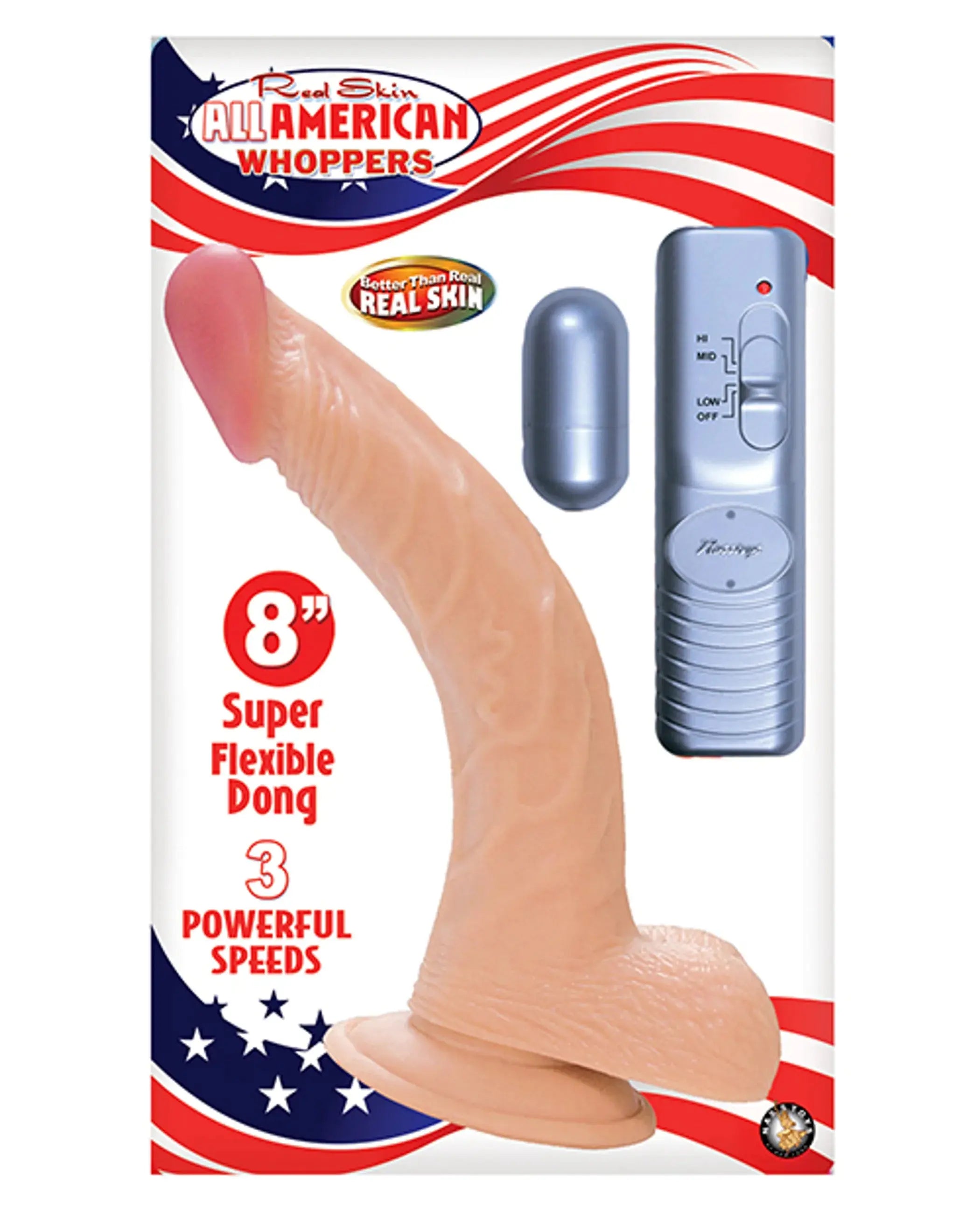 All American Whopper 8-Inch Vibrating Dong in Flesh Nasstoys