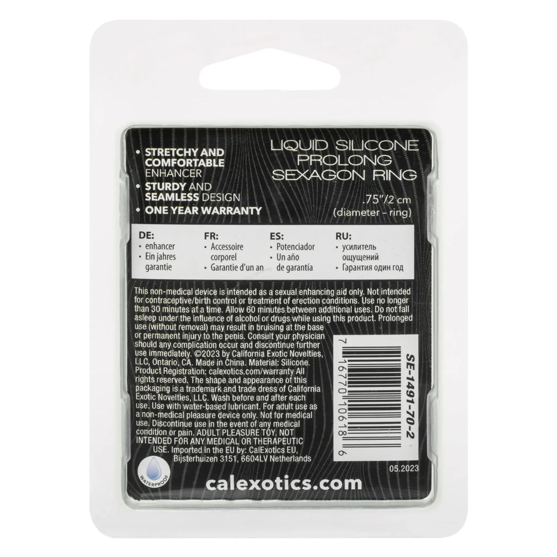 Alpha Liquid Silicone Prolong Sexagon Ring California Exotic Novelties