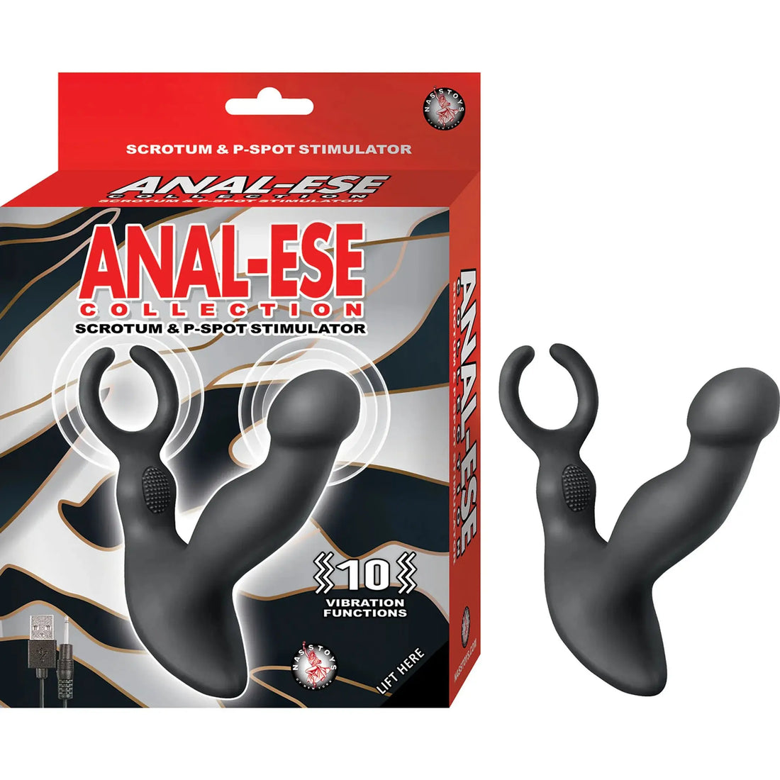 Anal-Ese Collection Scrotum & P-Spot Stimulator Black Nasstoys
