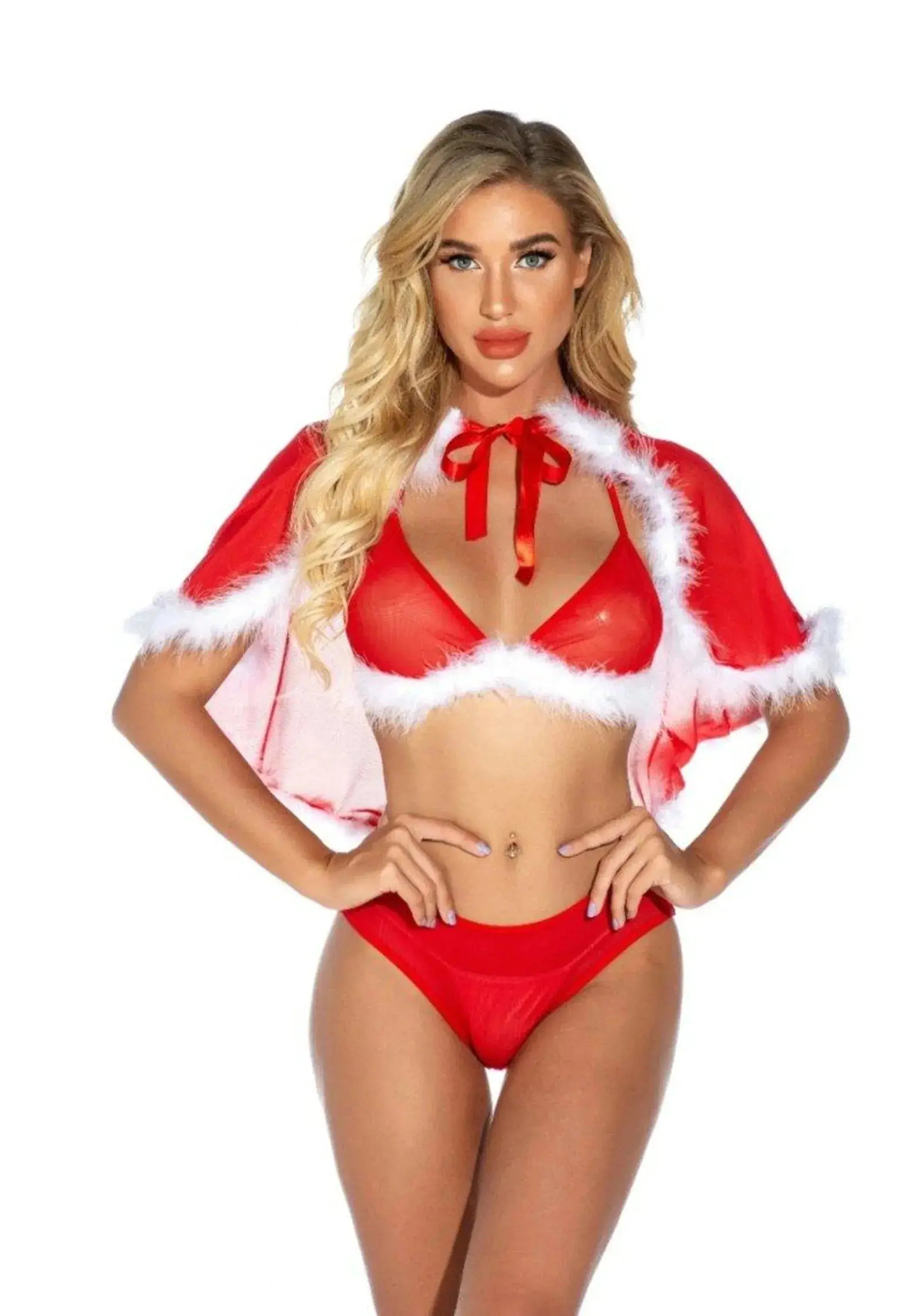 Annabelle Sexy Christmas Lace Nightdress With Cape La Belle Fantastique