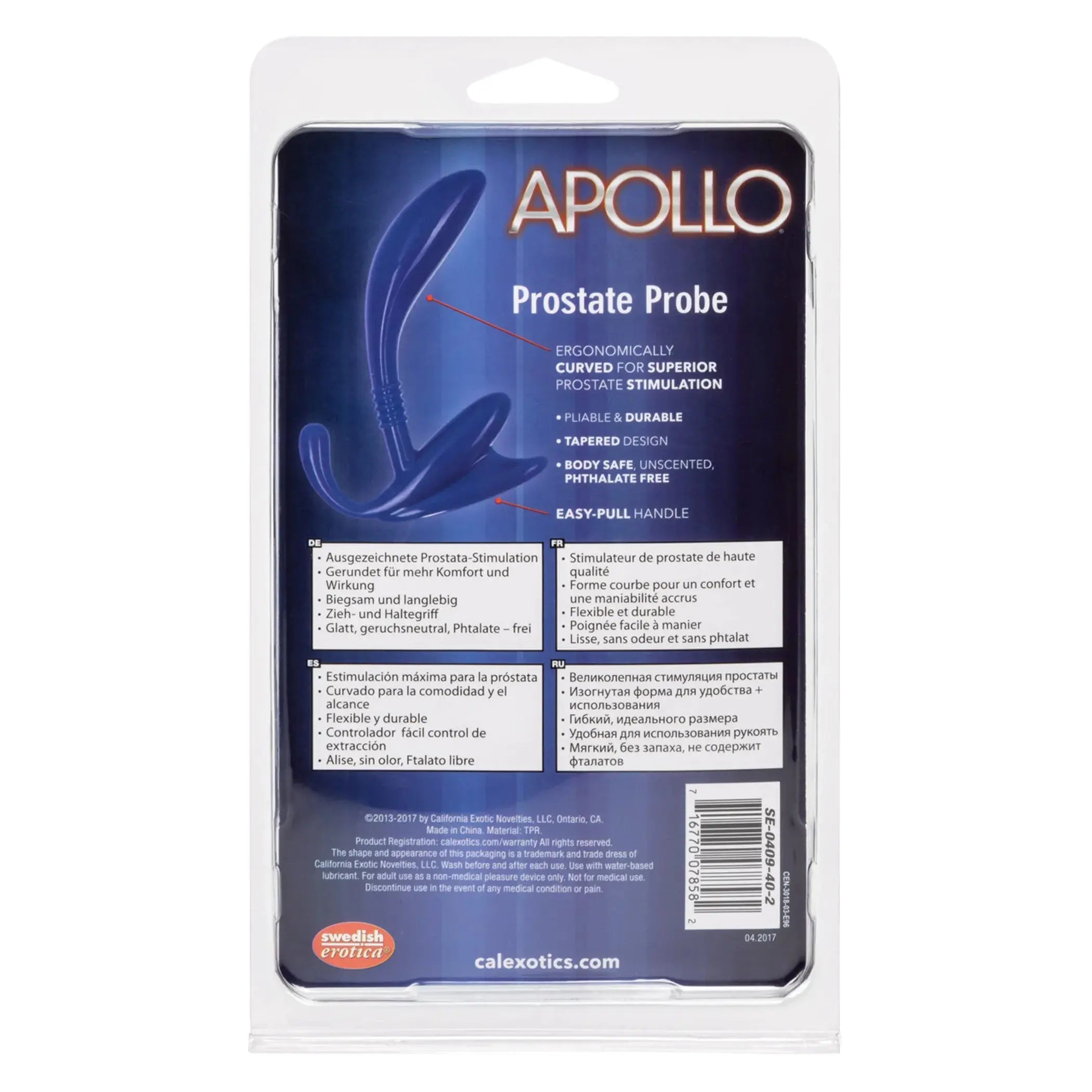 Apollo Curved Prostate Probe Blue California Exotic Novelties