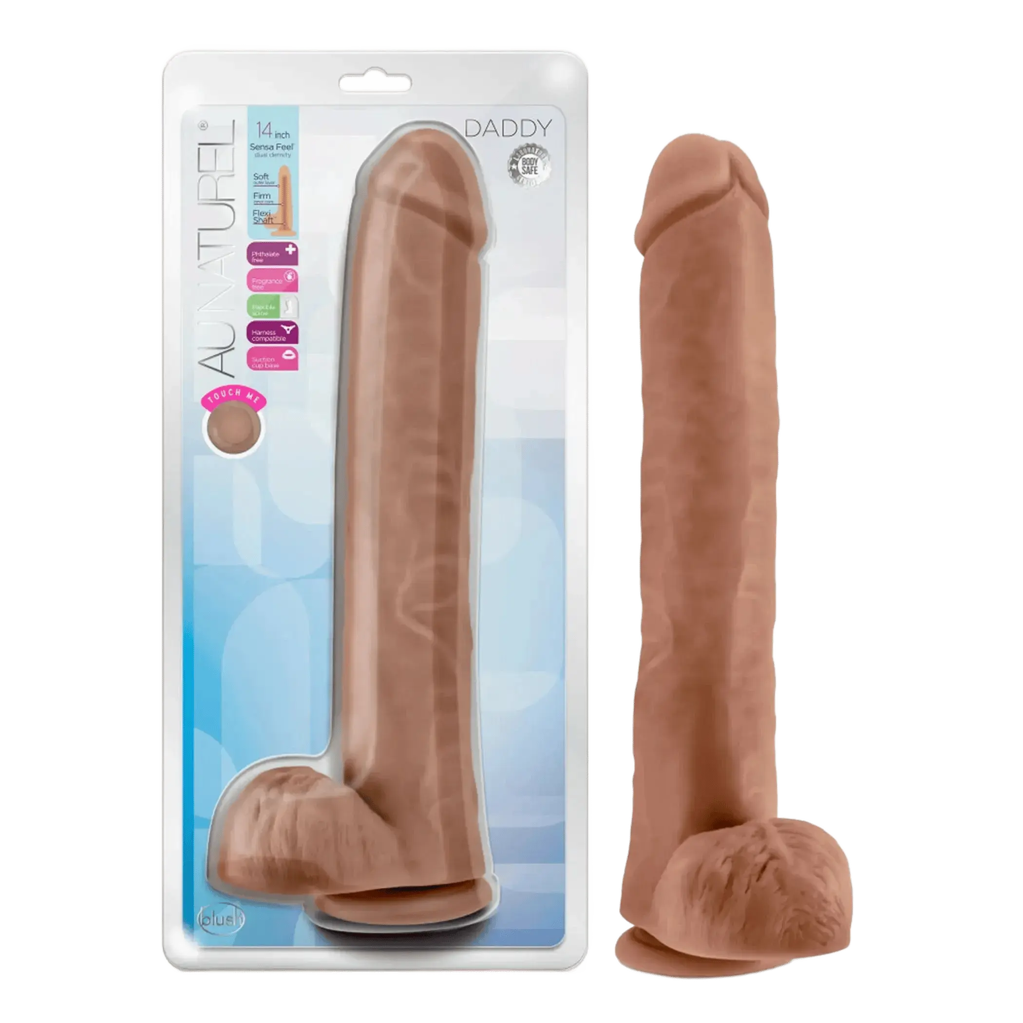 AU NATUREL DADDY 14IN DILDO MOCHA Blush Novelties