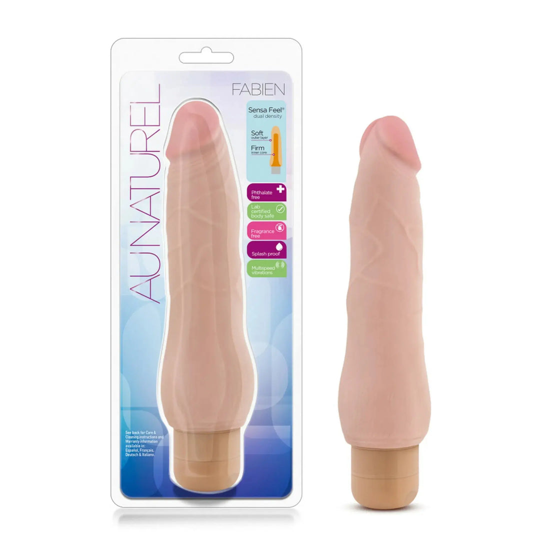 Au Naturel Fabien 8.5 Natural Vibrating Dildo Blush Novelties