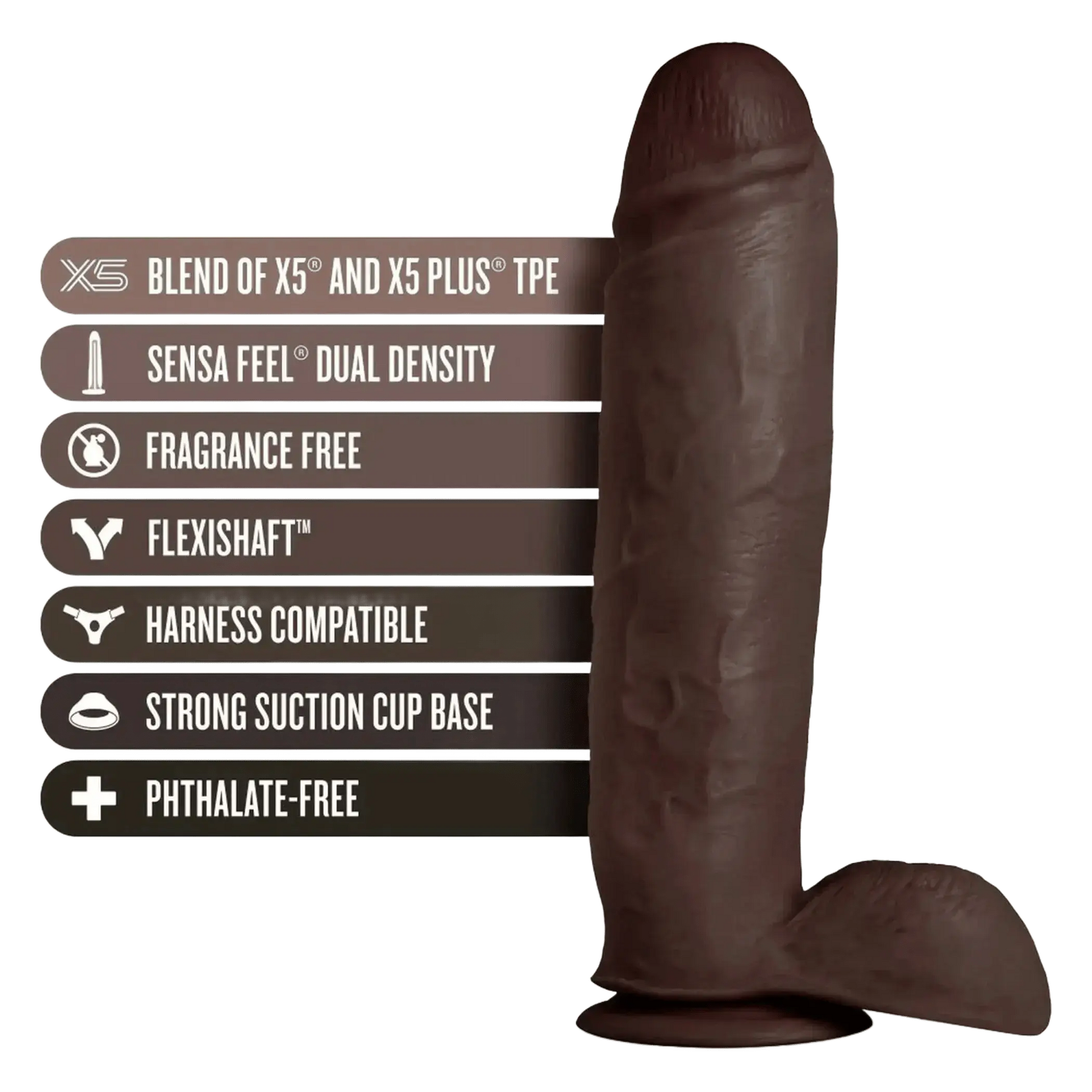 AU NATUREL HUGE 10IN DILDO CHOCOLATE Blush Novelties