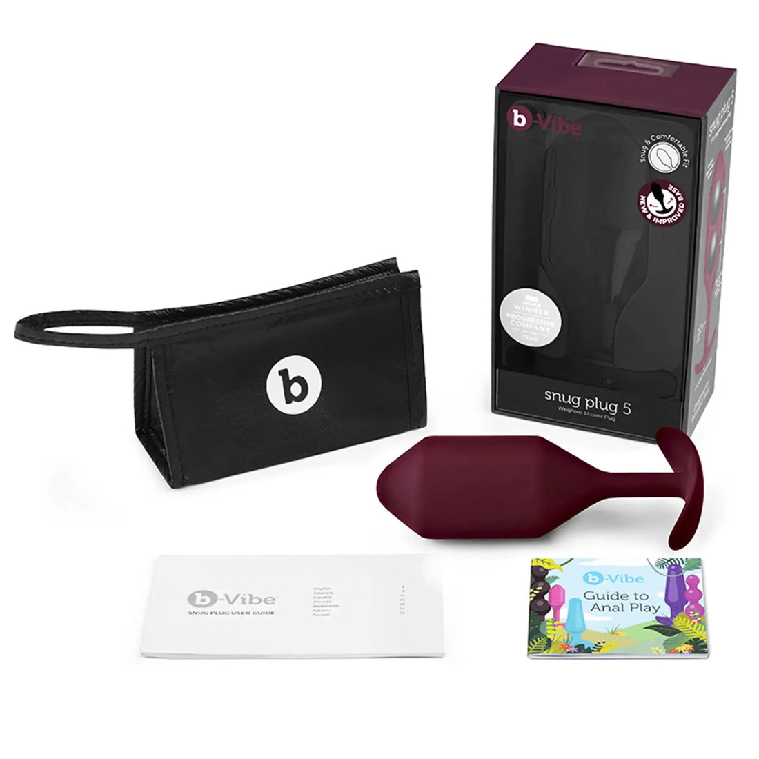 B Vibe Snug Plug 5 Dark Red B Vibe