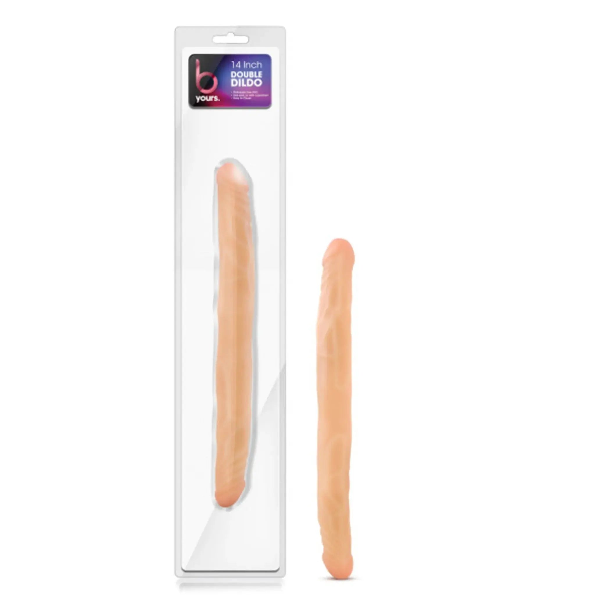 B YOURS 14 DOUBLE DILDO BEIGE " Blush Novelties