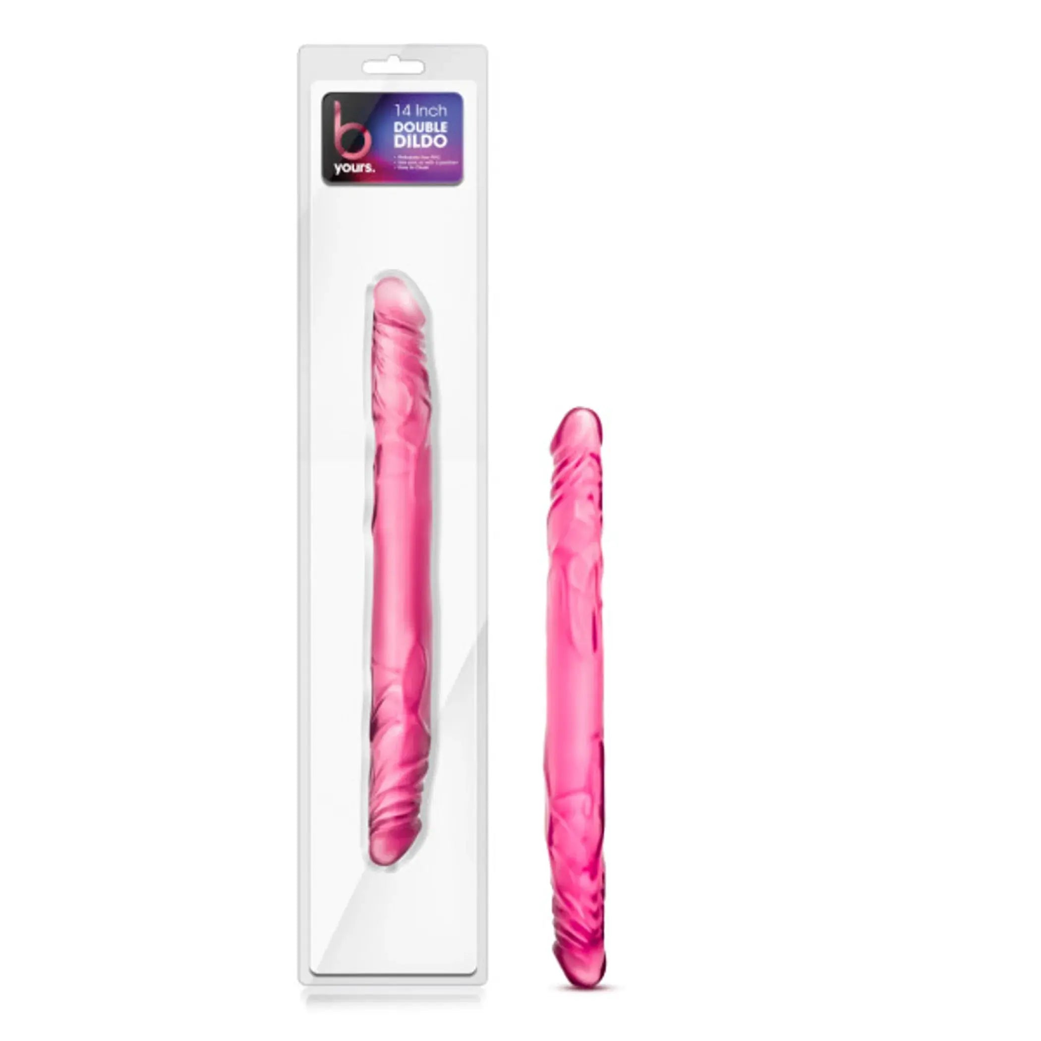 B YOURS 14 DOUBLE DILDO PINK " Blush Novelties