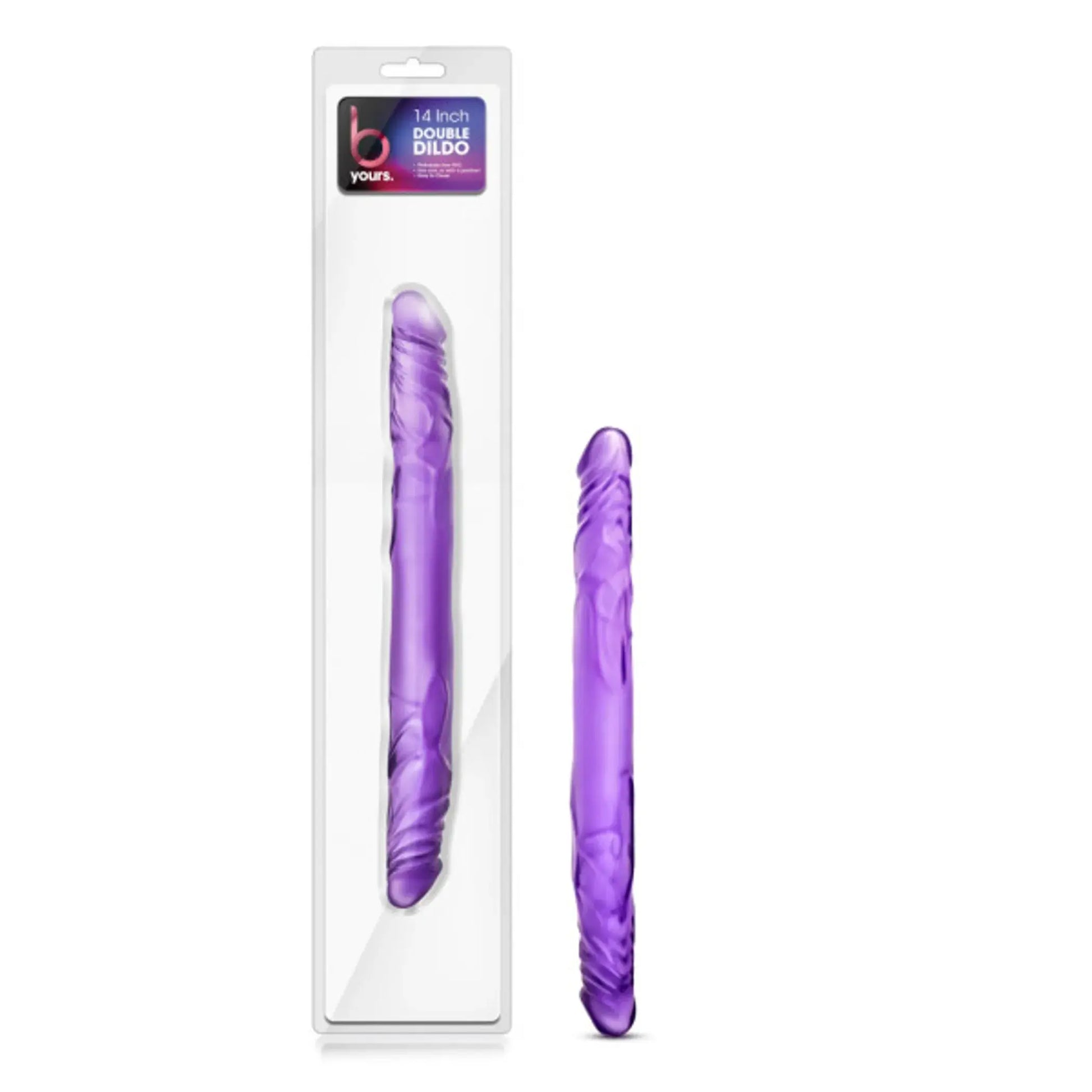B YOURS 14 DOUBLE DILDO PURPLE " Blush Novelties