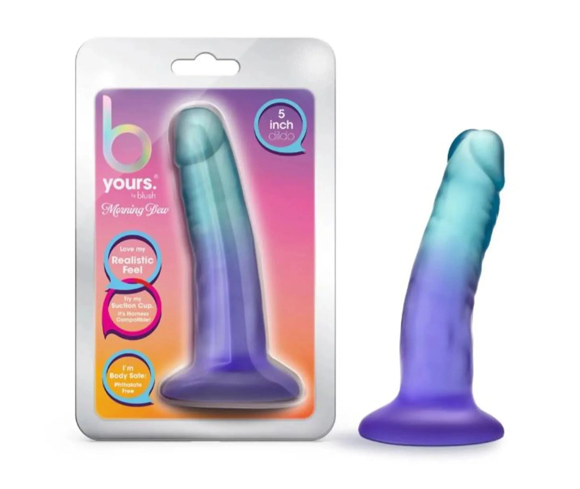 B YOURS MORNING DEW 5 DILDO INDIGO " Blush Novelties