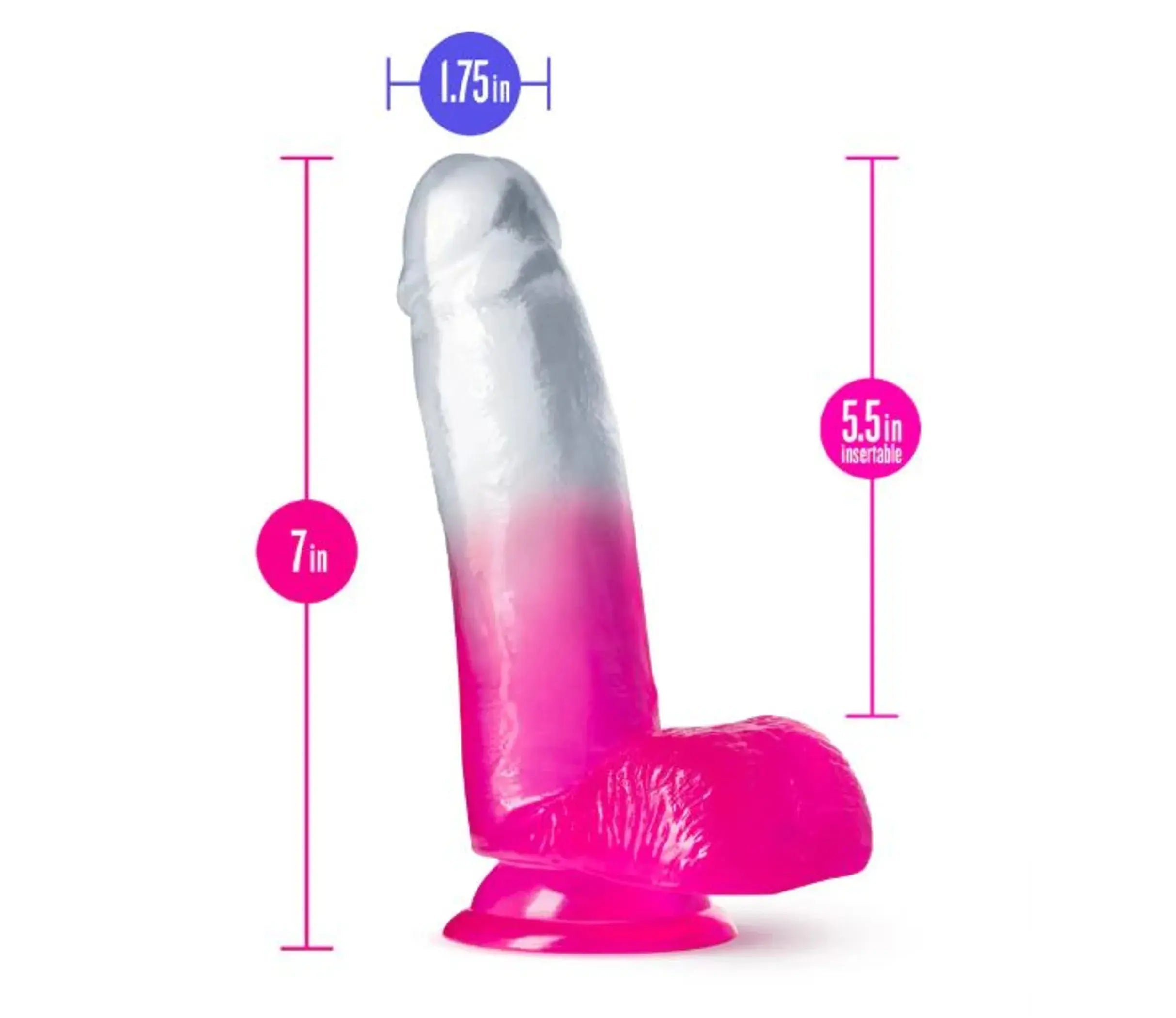 B YOURS SUGAR MAGNOLIA 7DILDO FUCHSIA " Blush Novelties