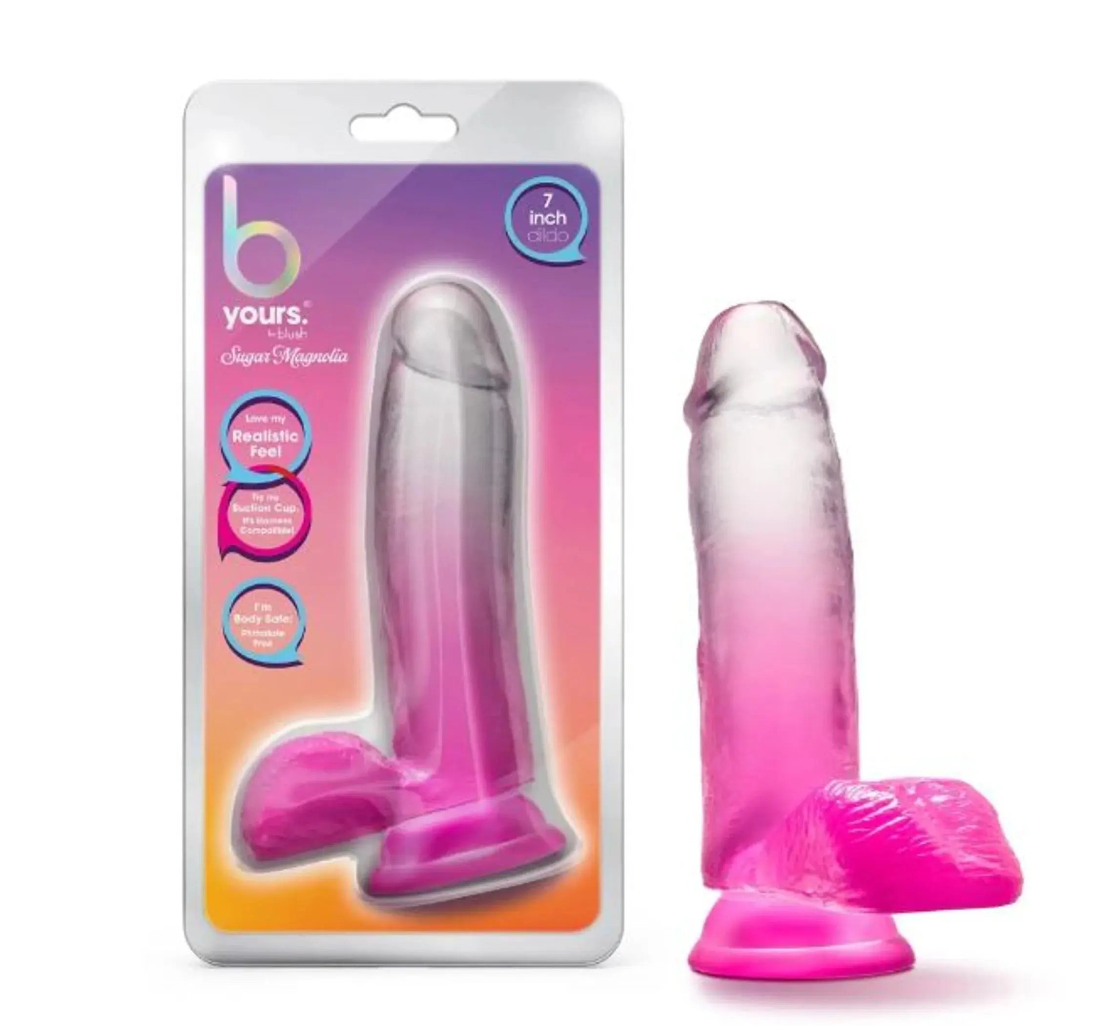 B YOURS SUGAR MAGNOLIA 7DILDO FUCHSIA " Blush Novelties