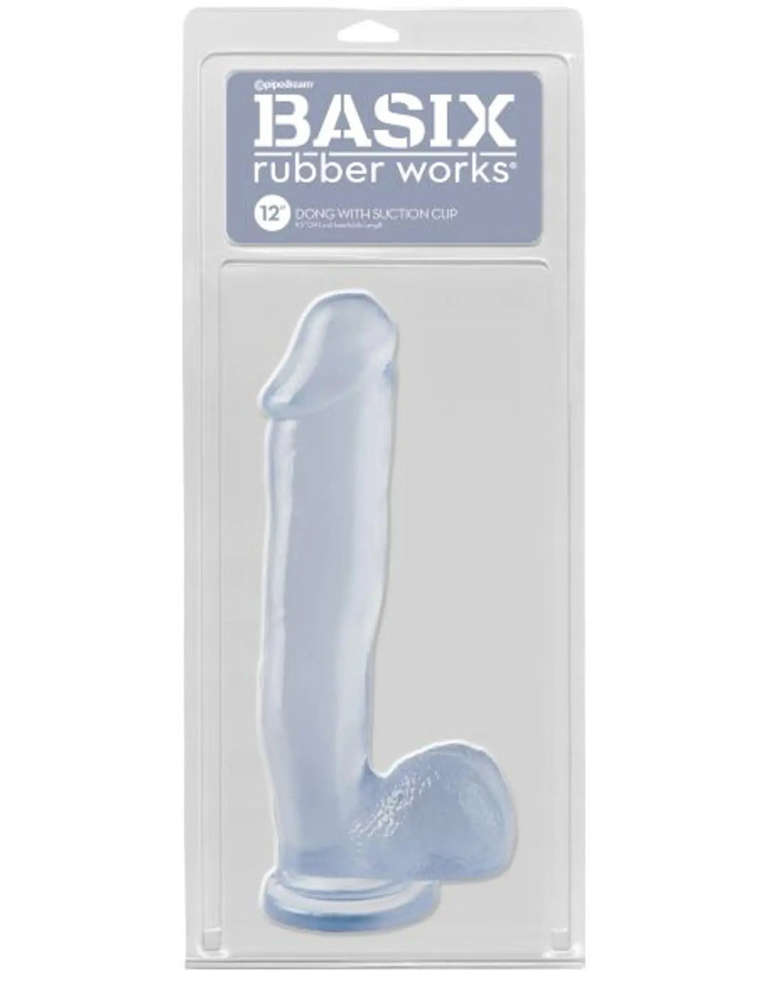 BASIX RUBBER WORKS 12IN DONG W/SUCTION CLEAR Pipedream Products