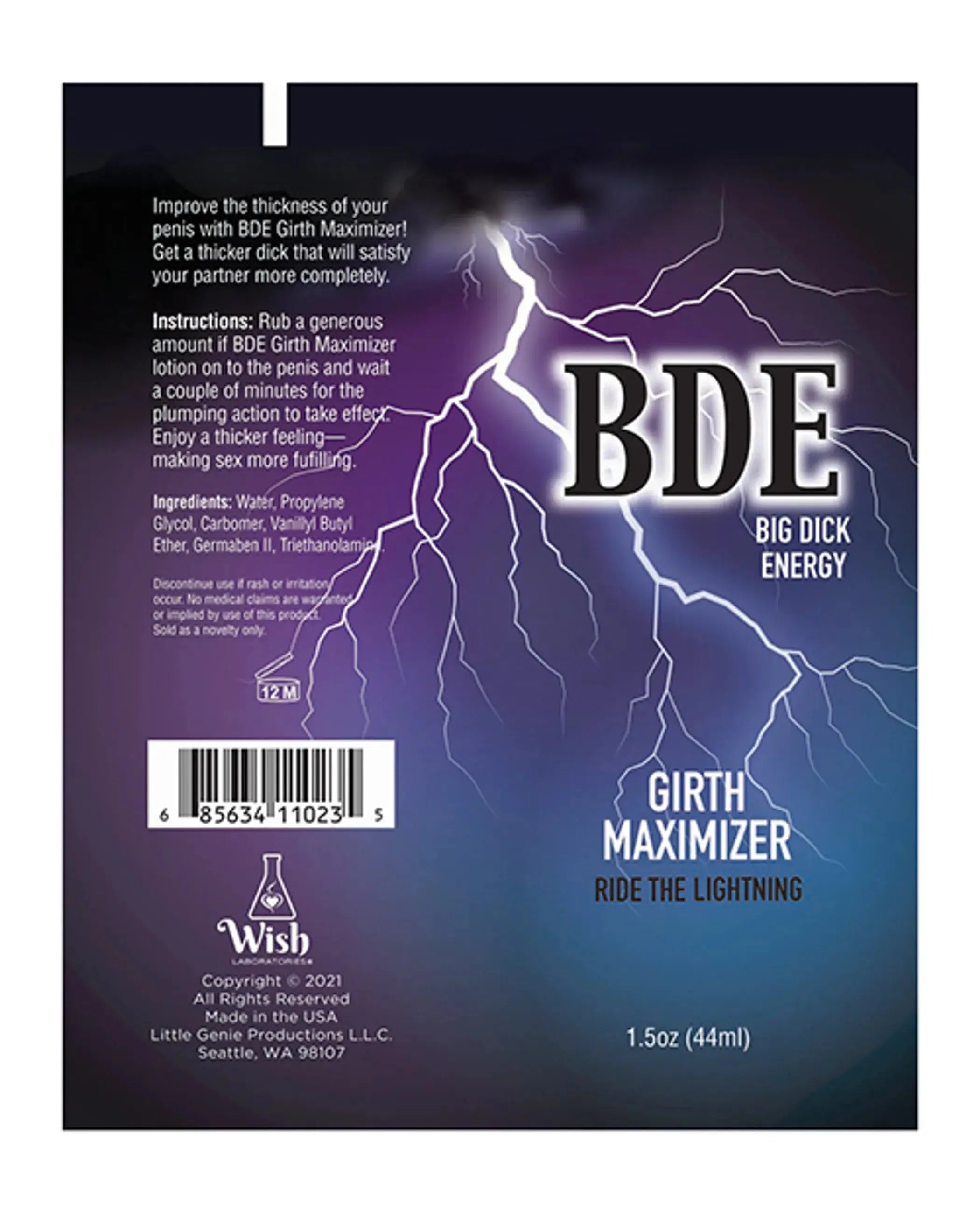 BDE Girth Maximizer Cream 1.5 oz Little Genie
