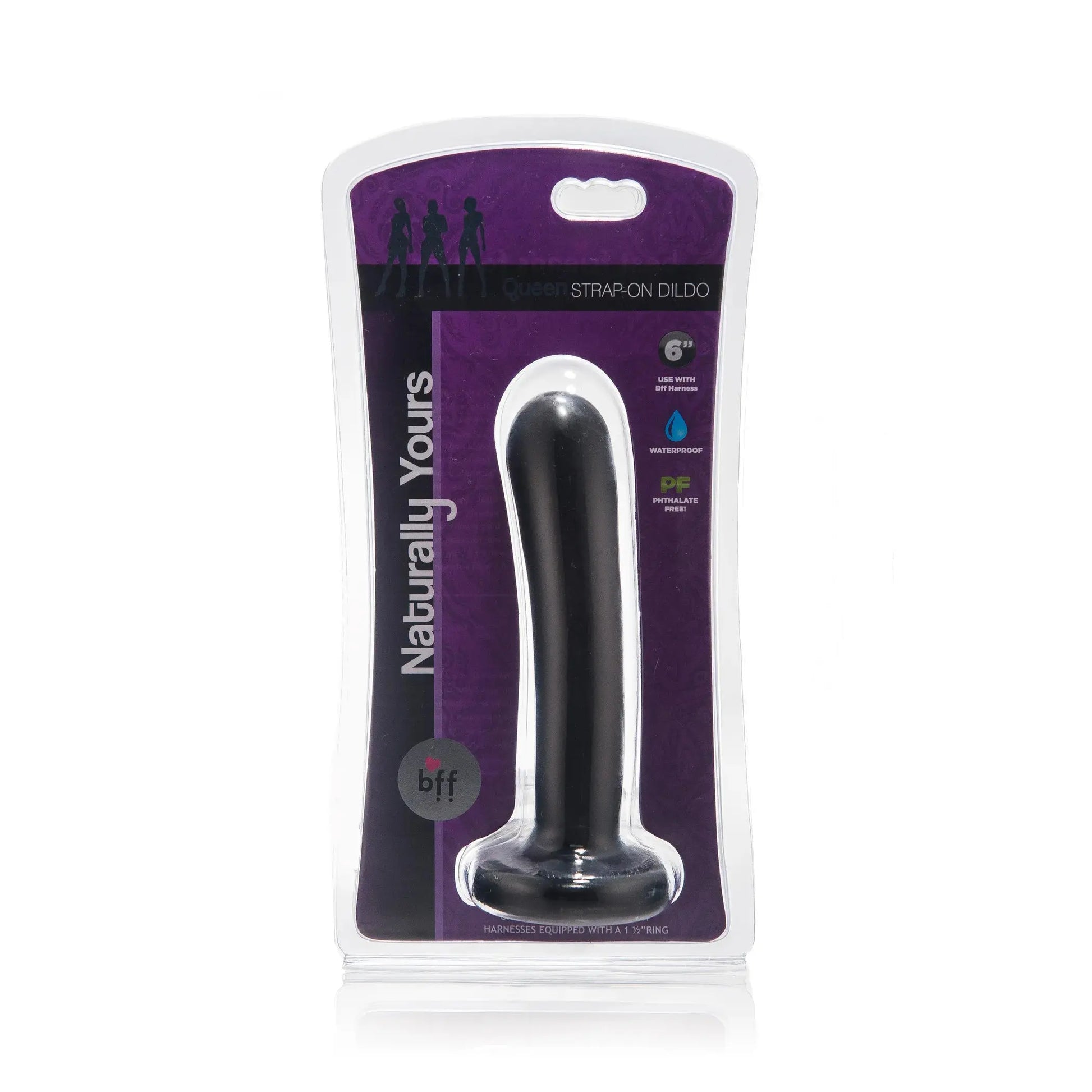 BFF QUEEN STRAP ON DILDO BLACK 6IN SI Novelties