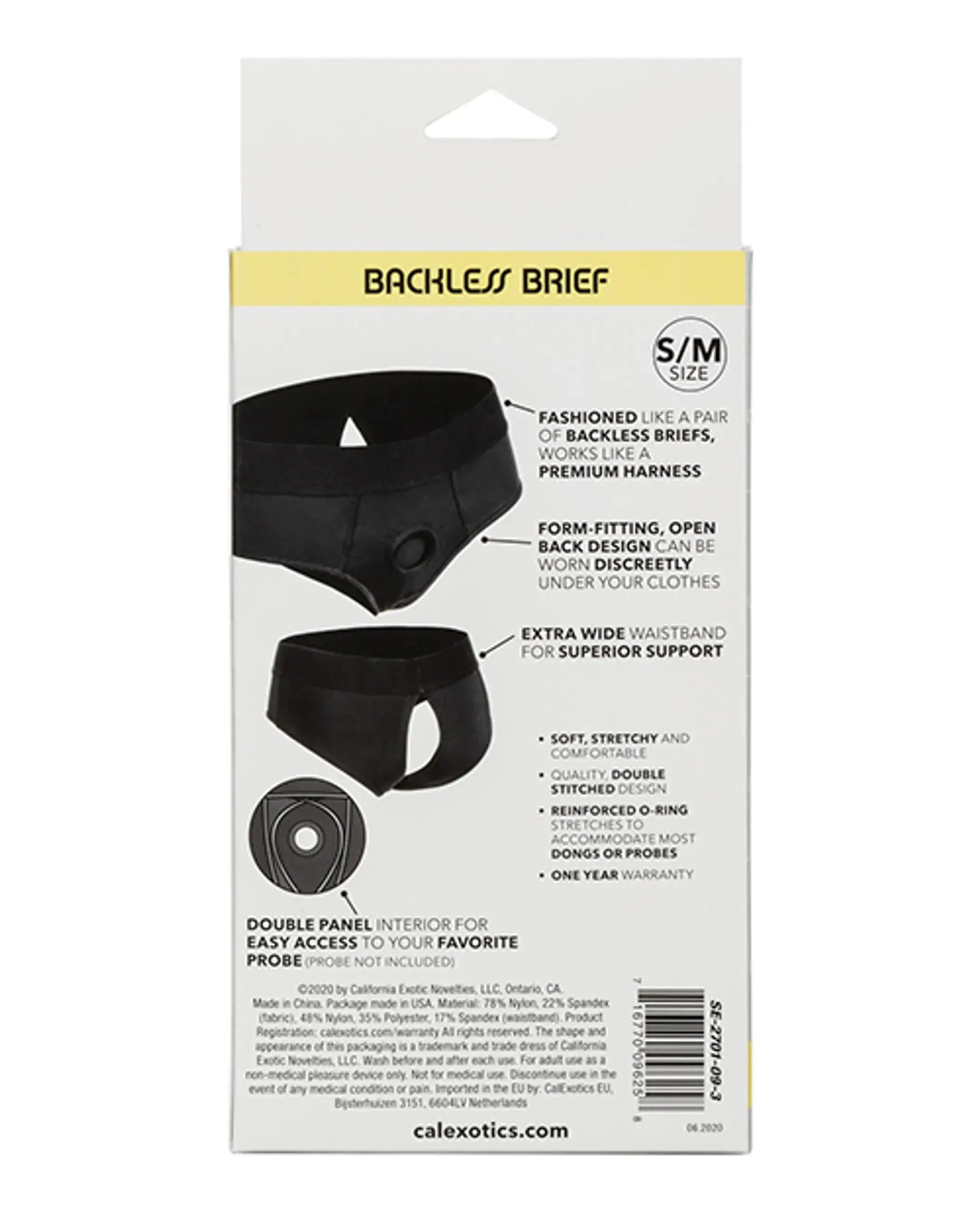 BOUNDLESS BACKLESS BRIEF HARNESS BLACK California Exotic Novelties