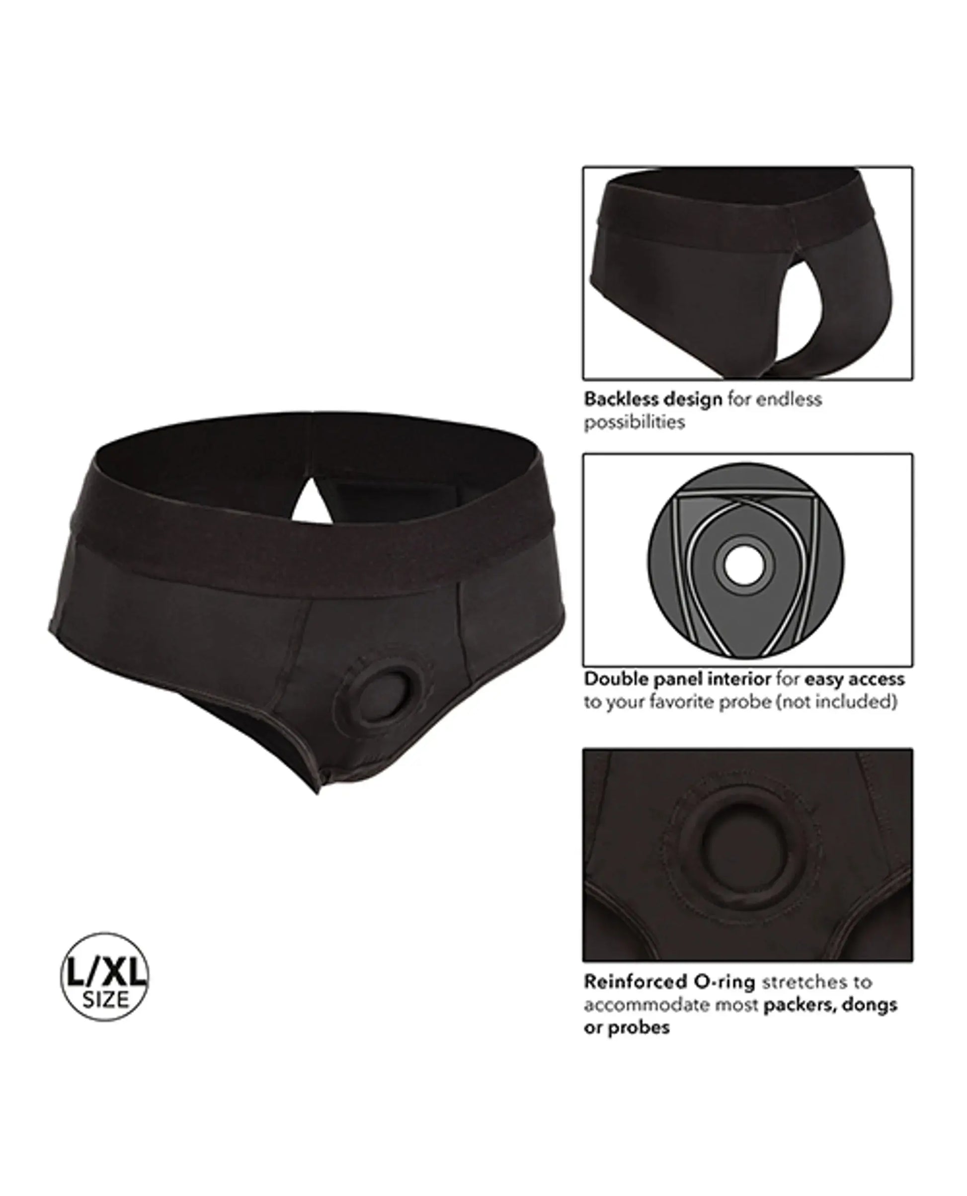 BOUNDLESS BACKLESS BRIEF HARNESS BLACK California Exotic Novelties