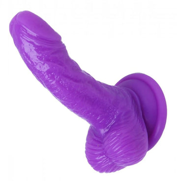 (BULK) SILICONE CURVY 4 SUCTION CUP DILDO PURPLE " XR Brands