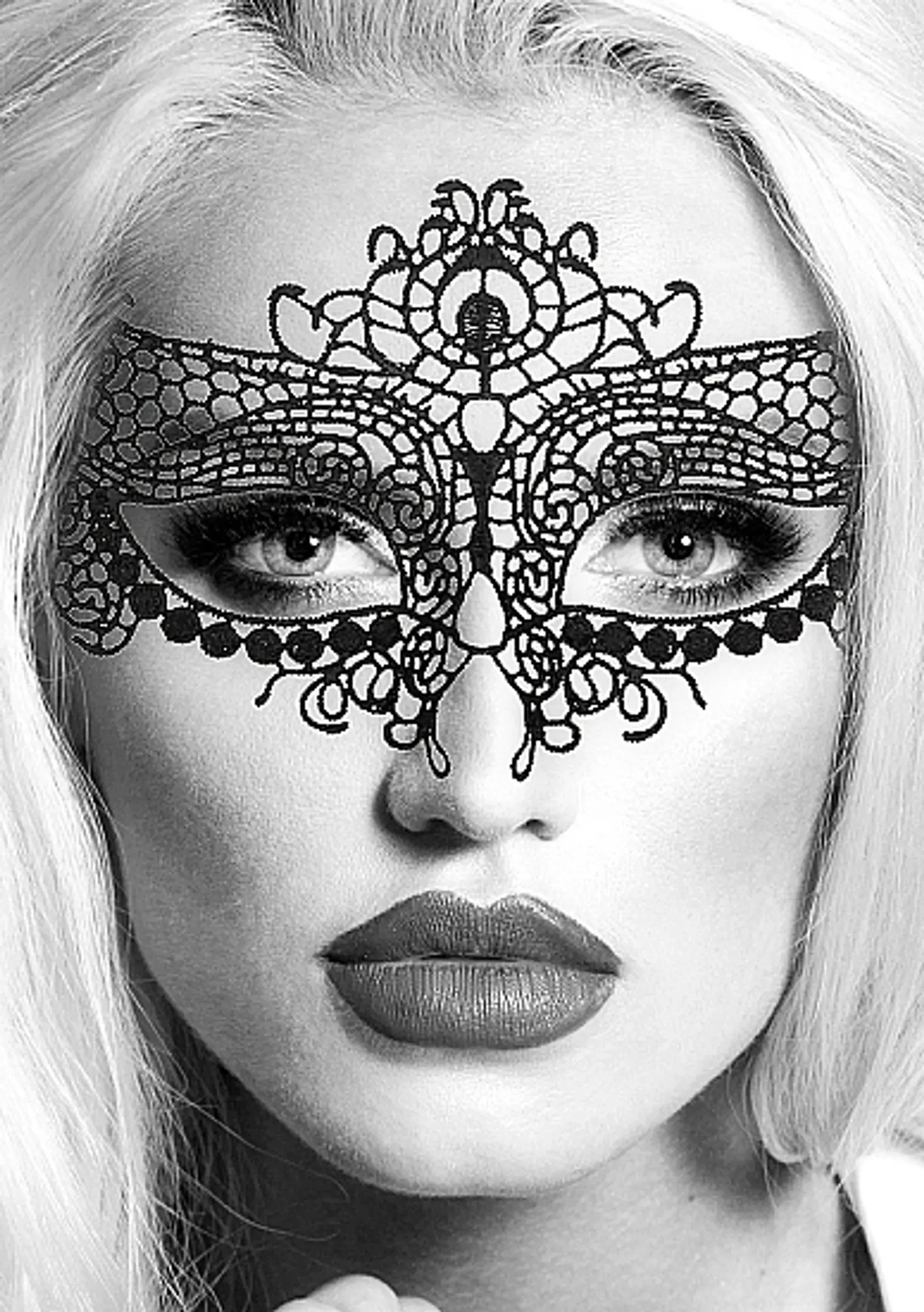 B&W Lace Eye Mask Queen SHOTS AMERICA