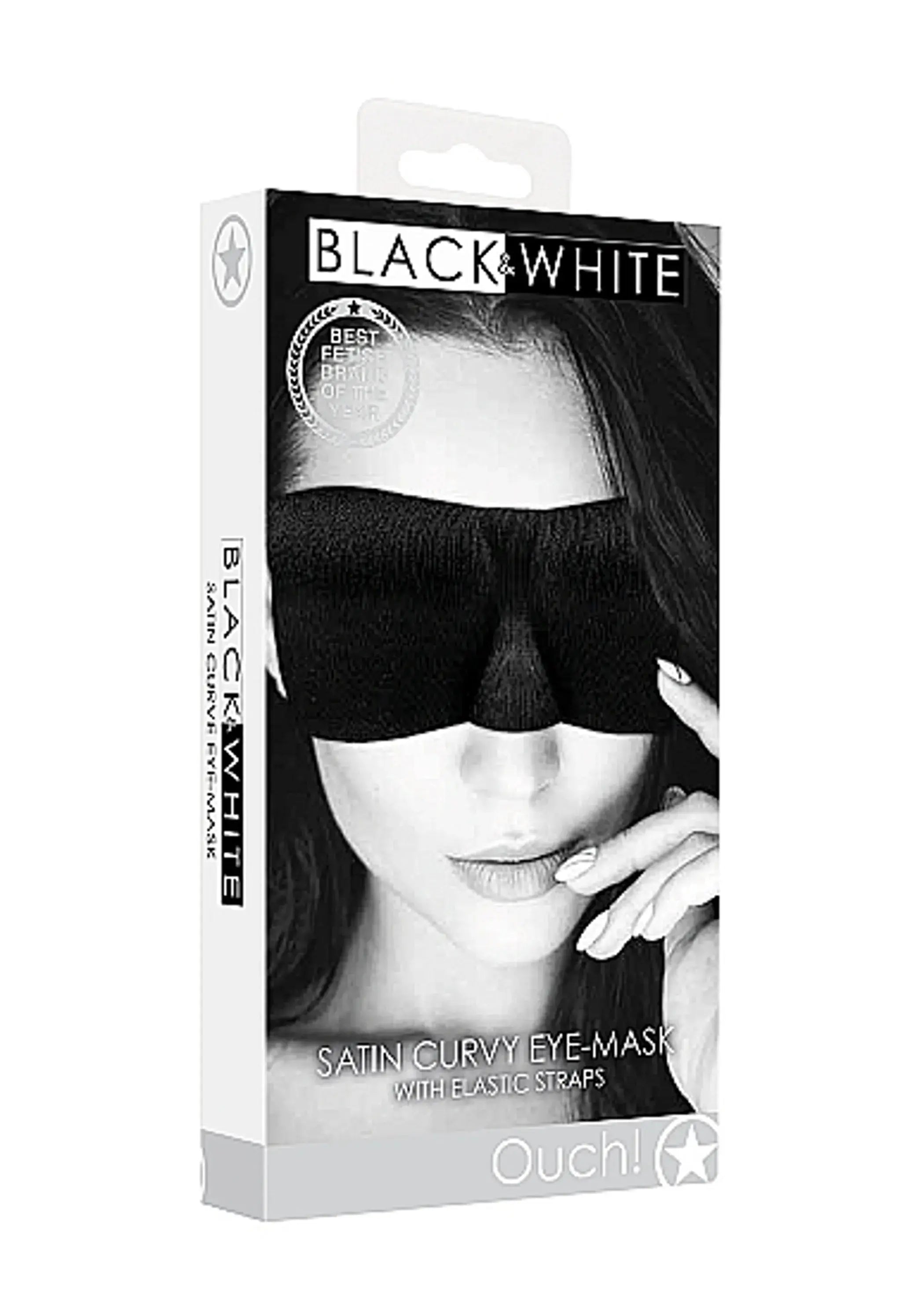 B&W Satin Curvy Eye Mask with Elastic Straps Shots America
