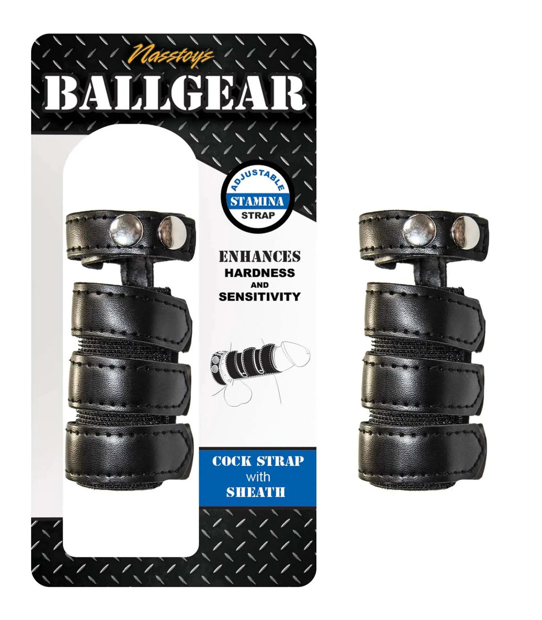 Ballgear Cock Strap With Sheath Black Nasstoys