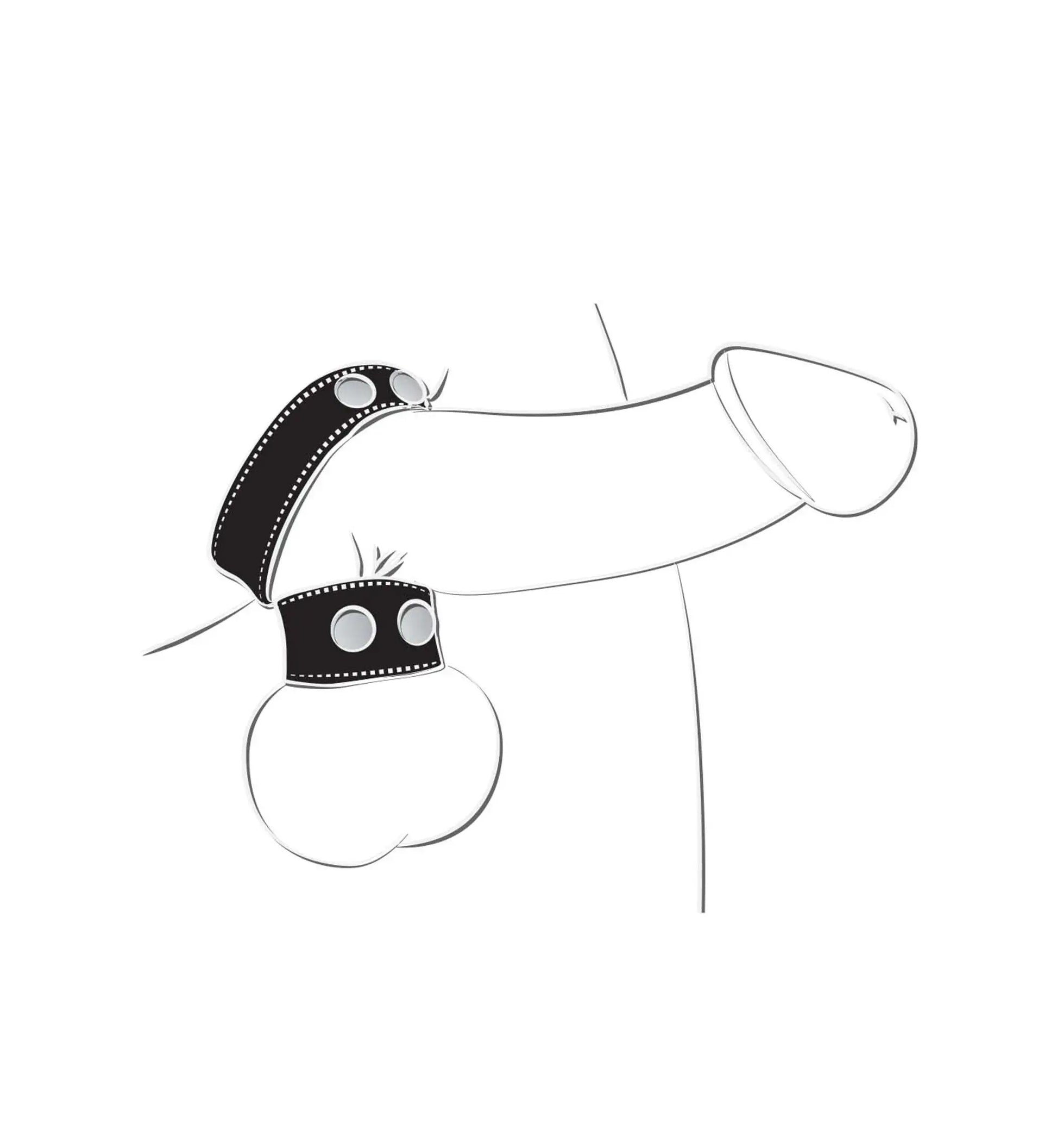 Ballgear Cock Strap with Ball Stretcher in Black Nasstoys