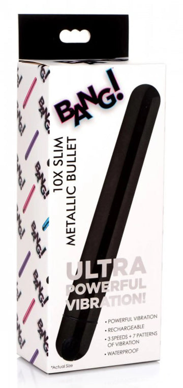 Bang! 10X Slim Metallic Bullet Black XR Brands