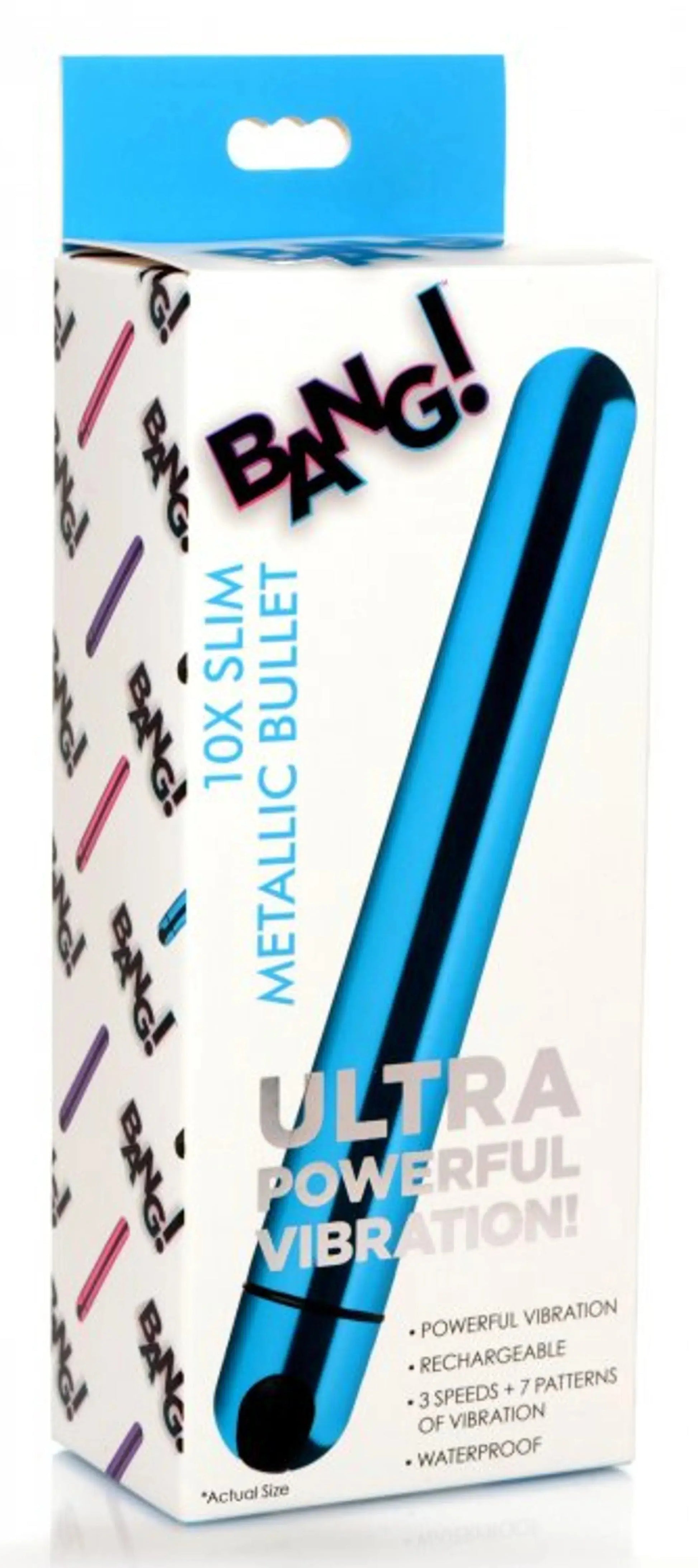 Bang! 10x Slim Metallic Bullet Blue XR Brands