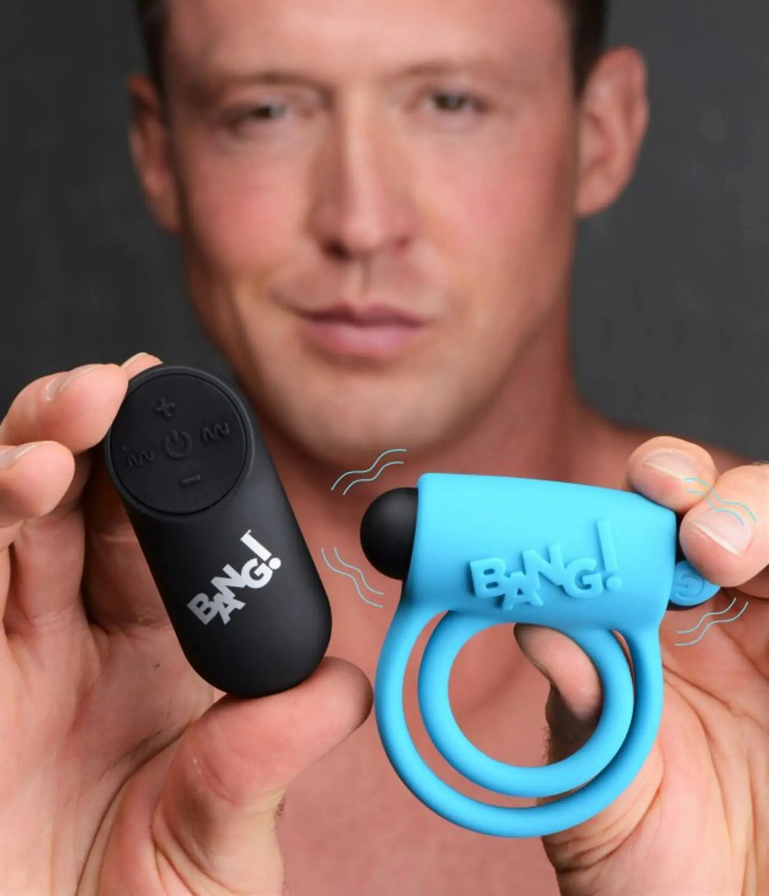 Bang! Silicone Cock Ring & Bullet with Remote - Blue XR Brands