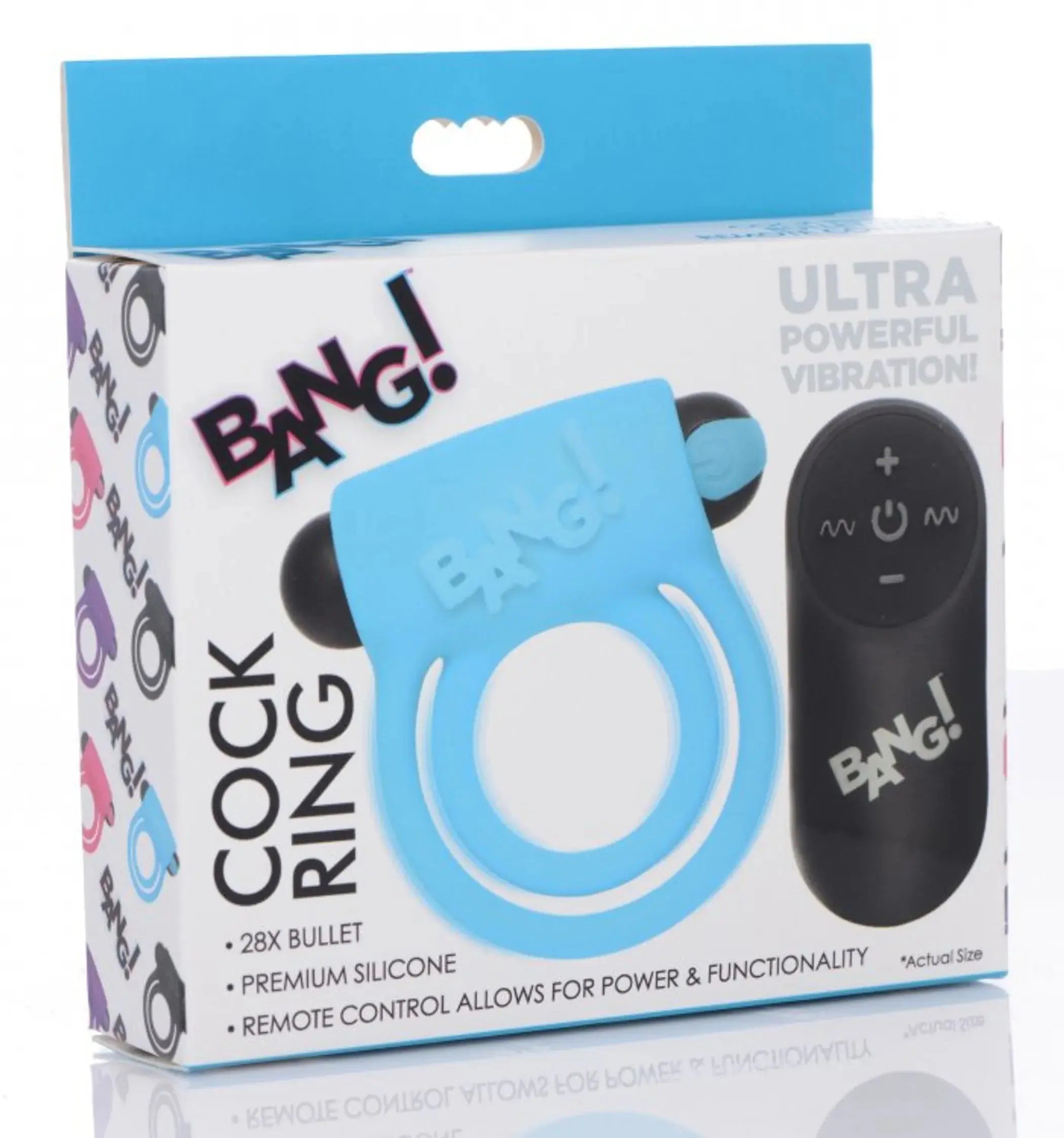 Bang! Silicone Cock Ring & Bullet with Remote - Blue XR Brands