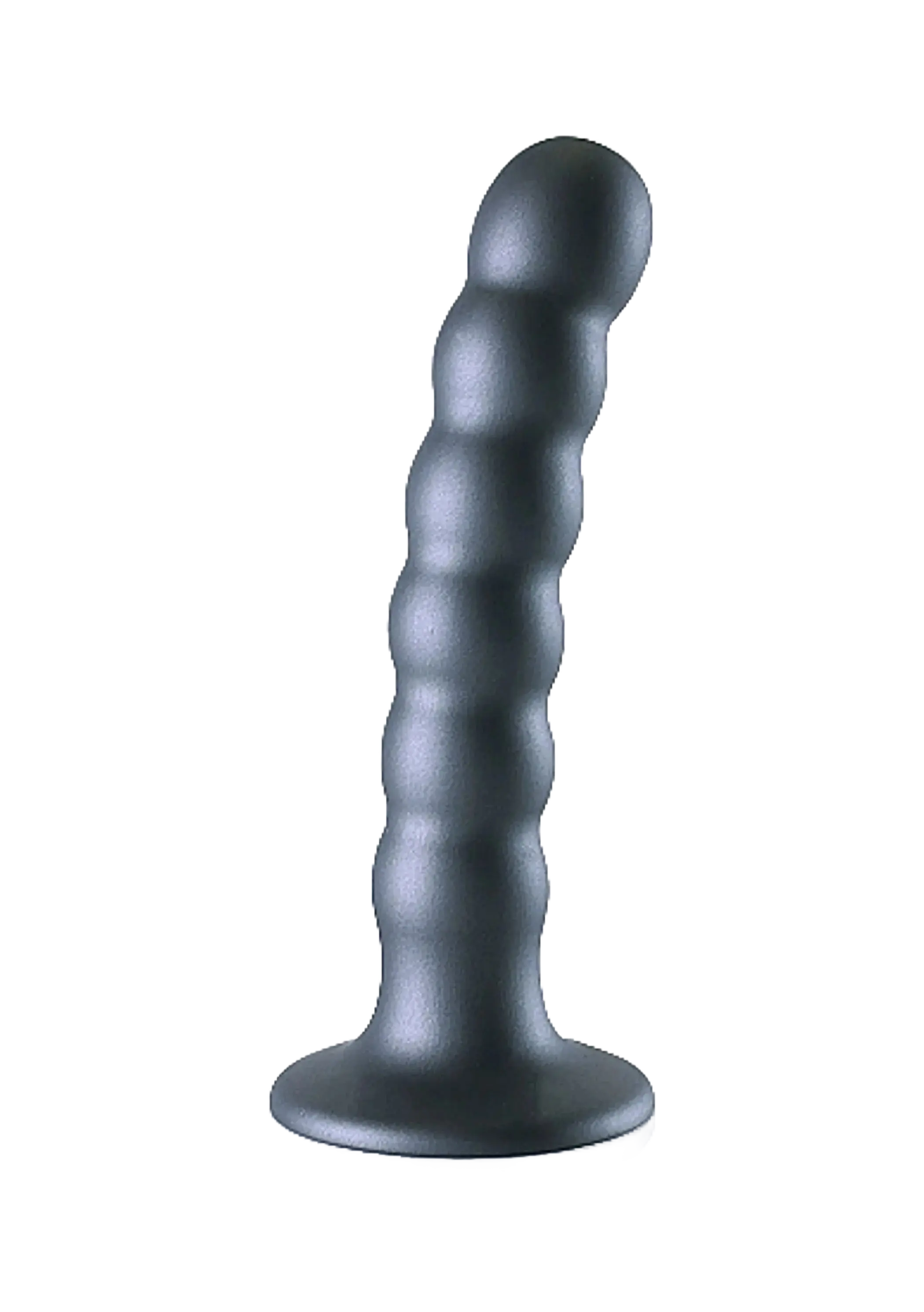 OUCH! BEADED SILICONE G-SPOT DILDO 5 IN GUNMETAL SHOTS AMERICA