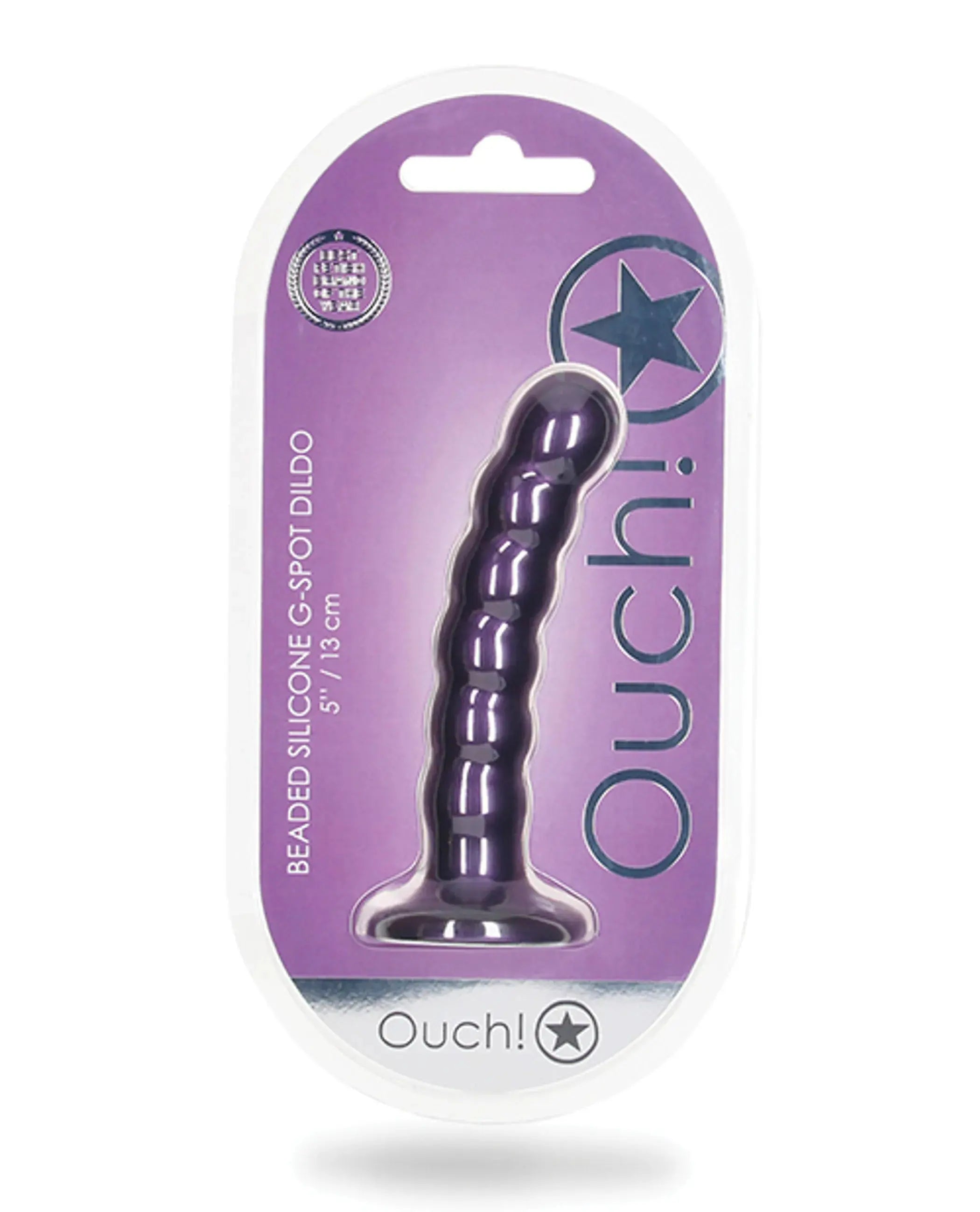Beaded Silicone G-Spot Dildo 5" in Metallic Purple SHOTS AMERICA
