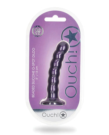 Beaded Silicone G-Spot Dildo 5" in Metallic Purple SHOTS AMERICA
