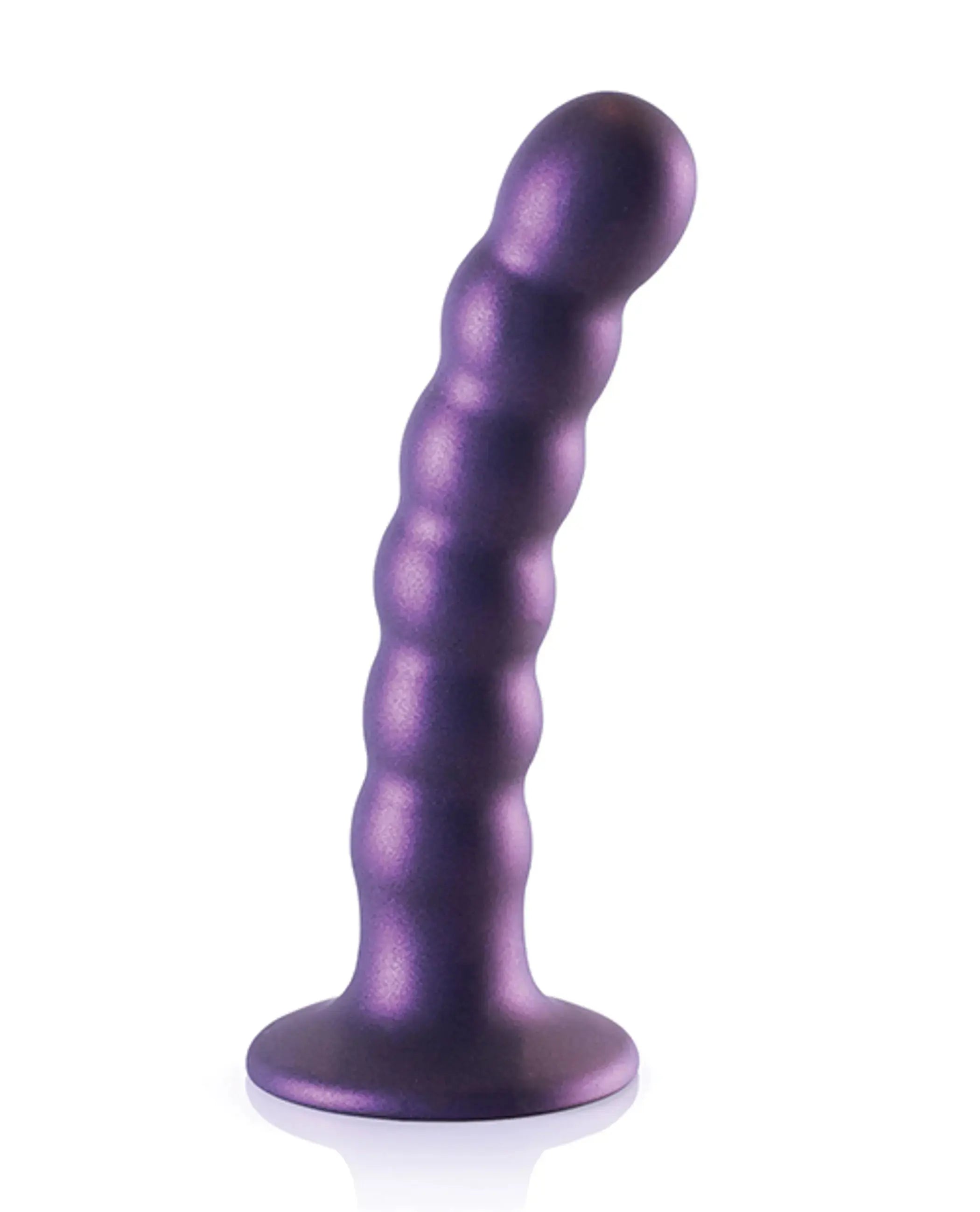 Beaded Silicone G-Spot Dildo 5" in Metallic Purple SHOTS AMERICA