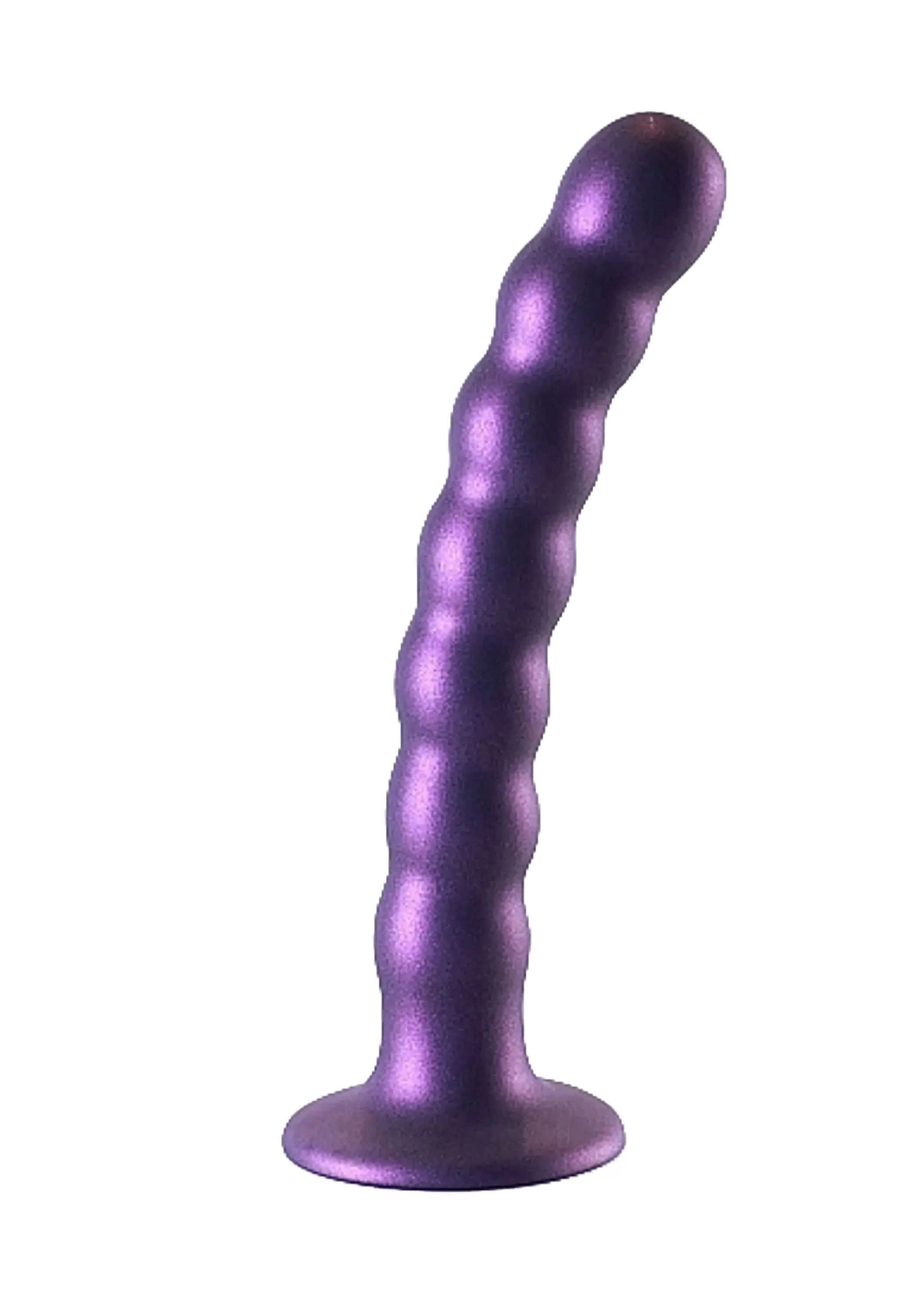 OUCH! BEADED SILICONE G-SPOT DILDO 6.5 IN METALLIC PURPLE SHOTS AMERICA