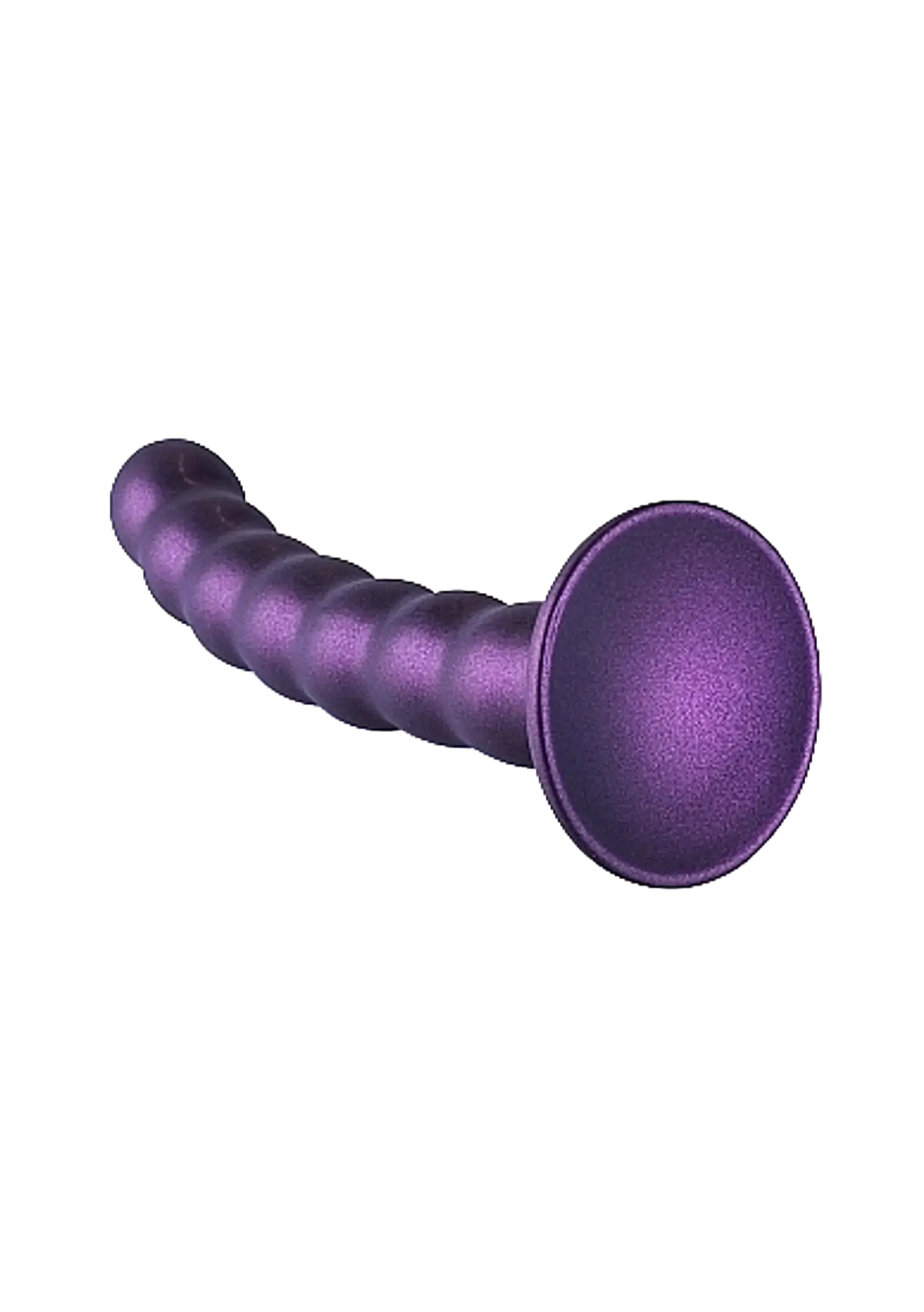 OUCH! BEADED SILICONE G-SPOT DILDO 6.5 IN METALLIC PURPLE SHOTS AMERICA