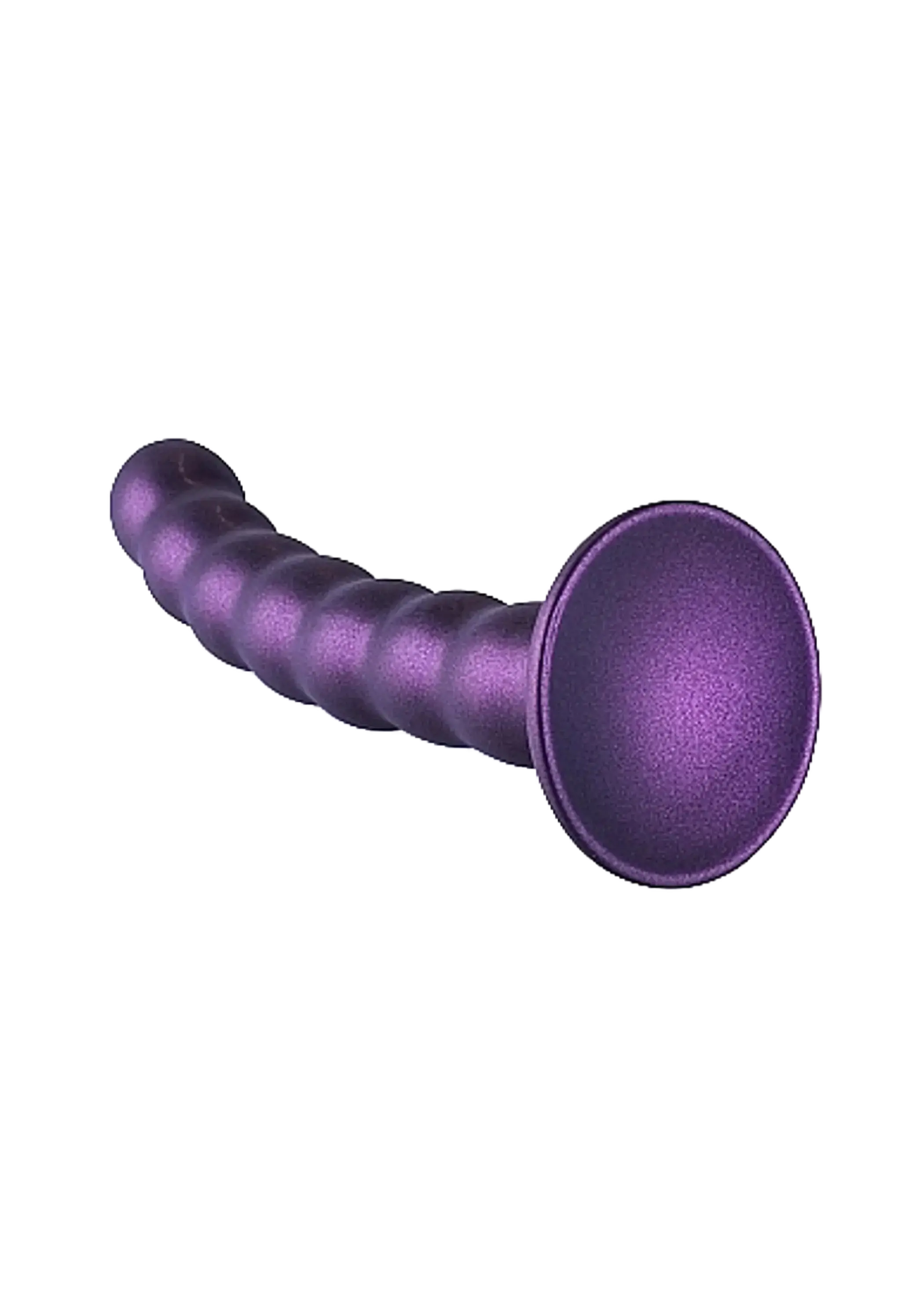 OUCH! BEADED SILICONE G-SPOT DILDO 6.5 IN METALLIC PURPLE SHOTS AMERICA