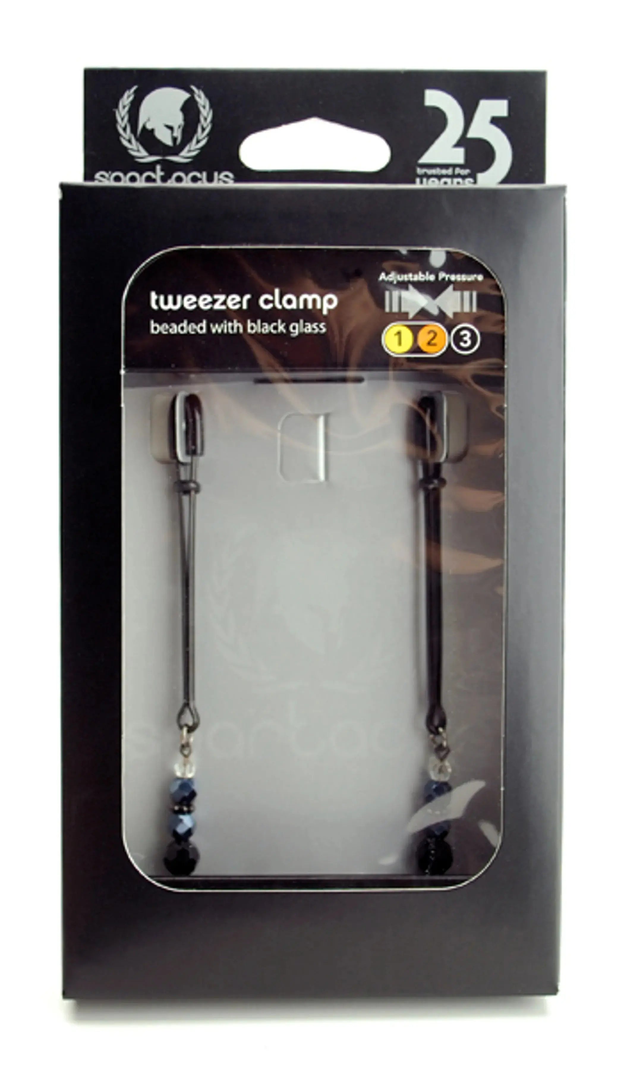 Black Tweezer Clamp with Beads Spartacus
