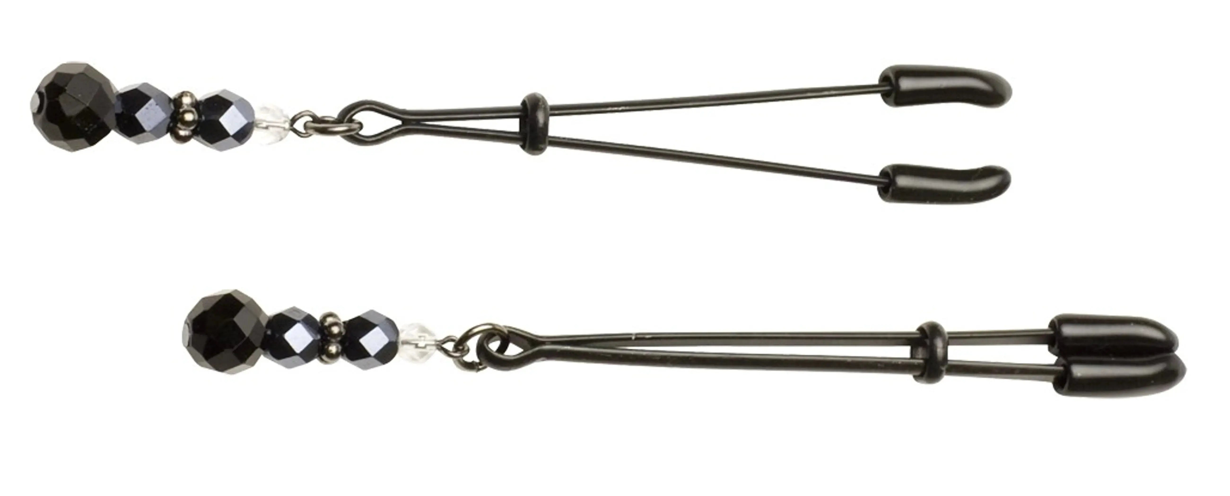 Black Tweezer Clamp with Beads Spartacus