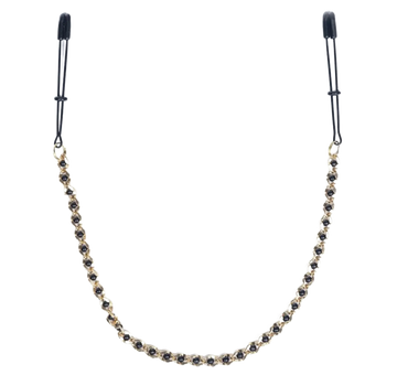 BLACK TWEEZER NIPPLE CLAMPS W/ BEADED CHAIN Spartacus