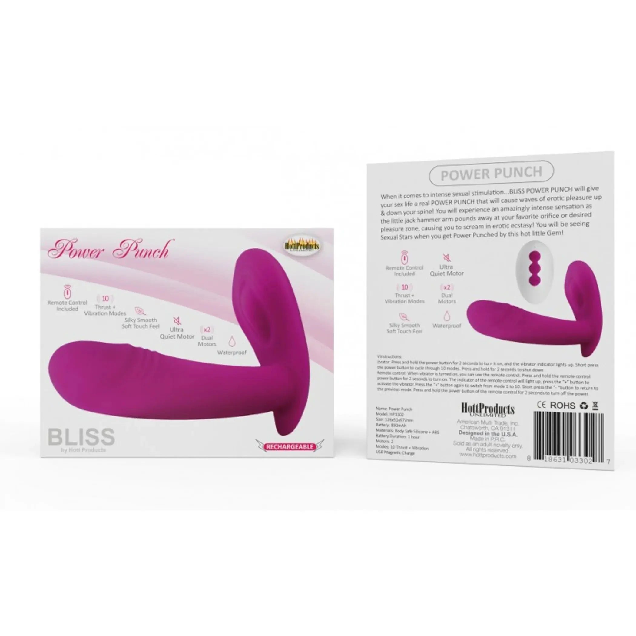 Bliss Power Punch Thrusting Vibe With 10 Functions HOTT Products