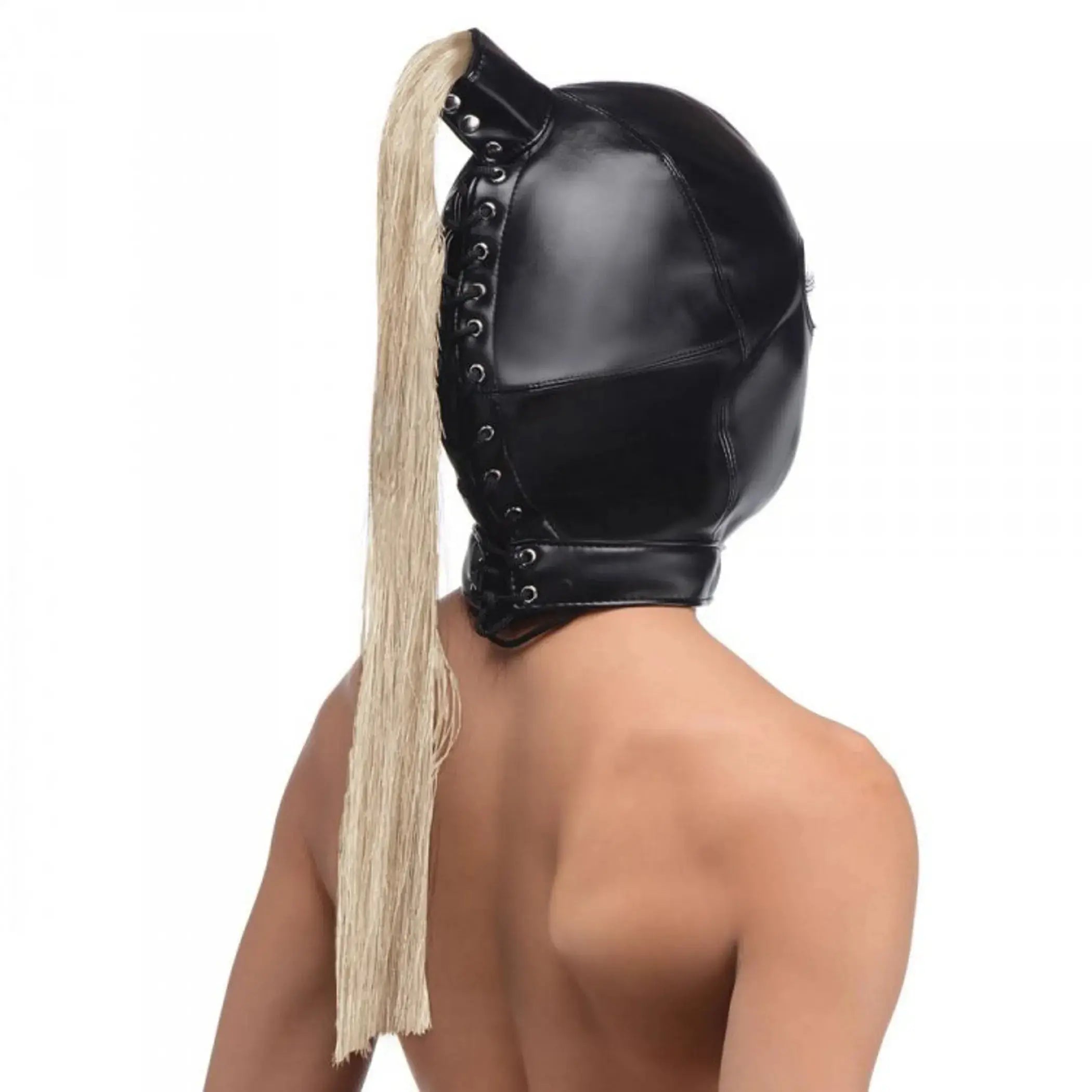 Blonde Ponytail Bondage Hood XR Brands